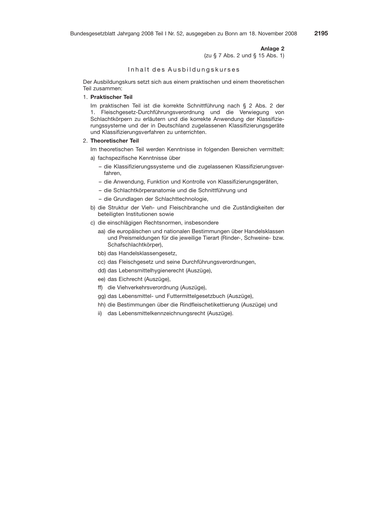 BGBl. 2008, Seite 2195 — Originalseite als Abbildung