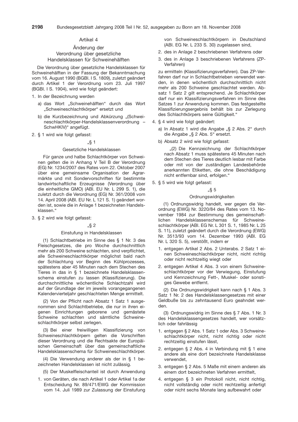 BGBl. 2008, Seite 2198 — Originalseite als Abbildung