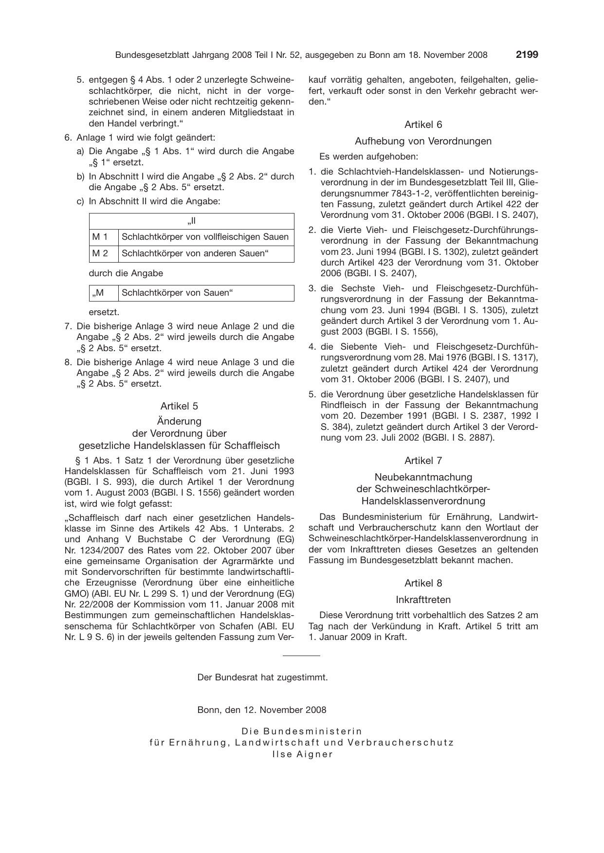 BGBl. 2008, Seite 2199 — Originalseite als Abbildung