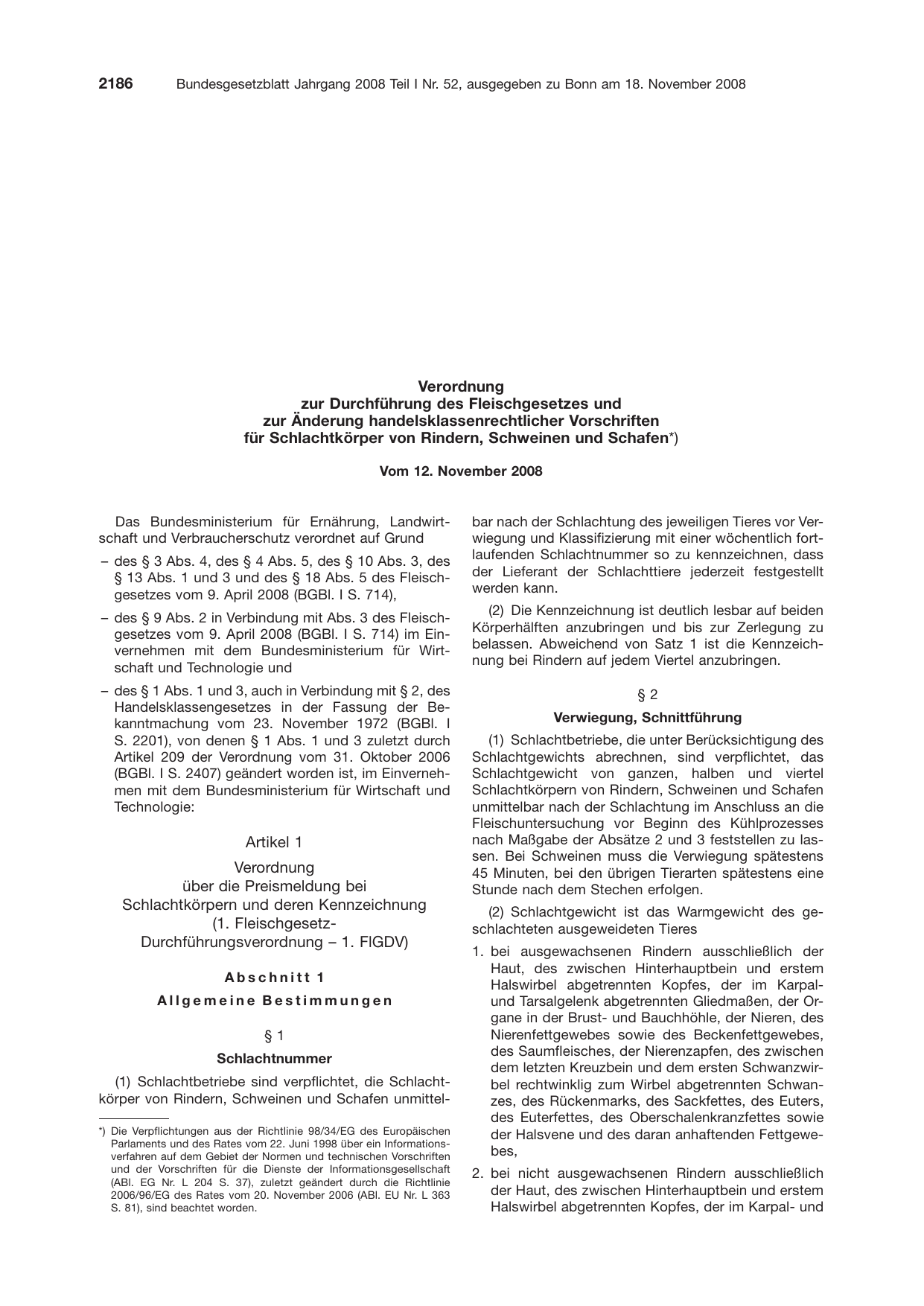 BGBl. 2008, Seite 2186 — Originalseite als Abbildung