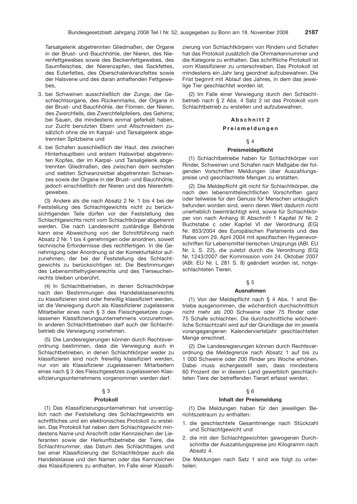 BGBl. 2008, Seite 2187 — Originalseite als Abbildung