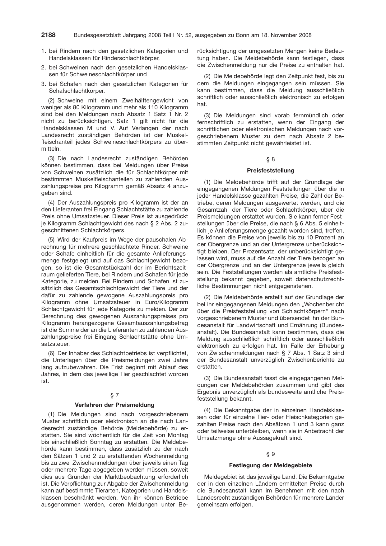 BGBl. 2008, Seite 2188 — Originalseite als Abbildung