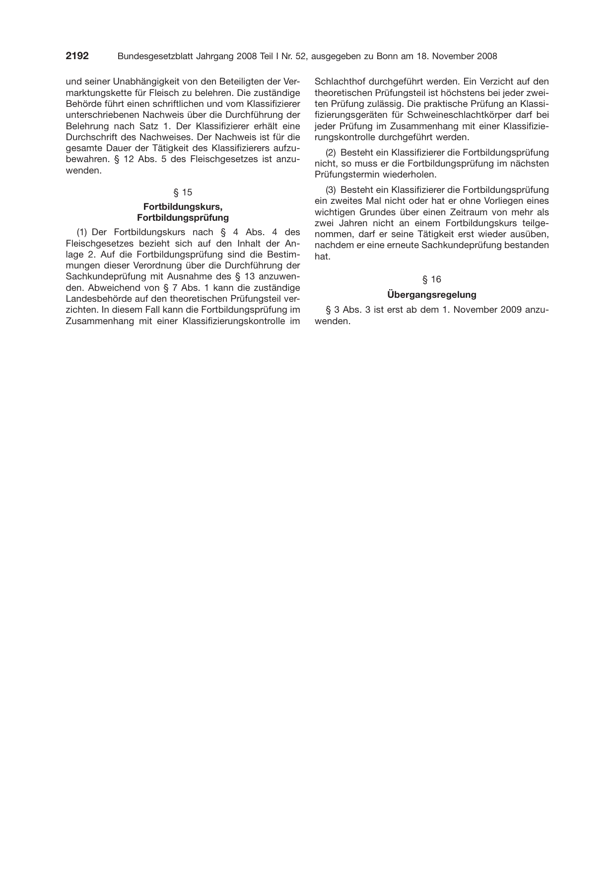 BGBl. 2008, Seite 2192 — Originalseite als Abbildung
