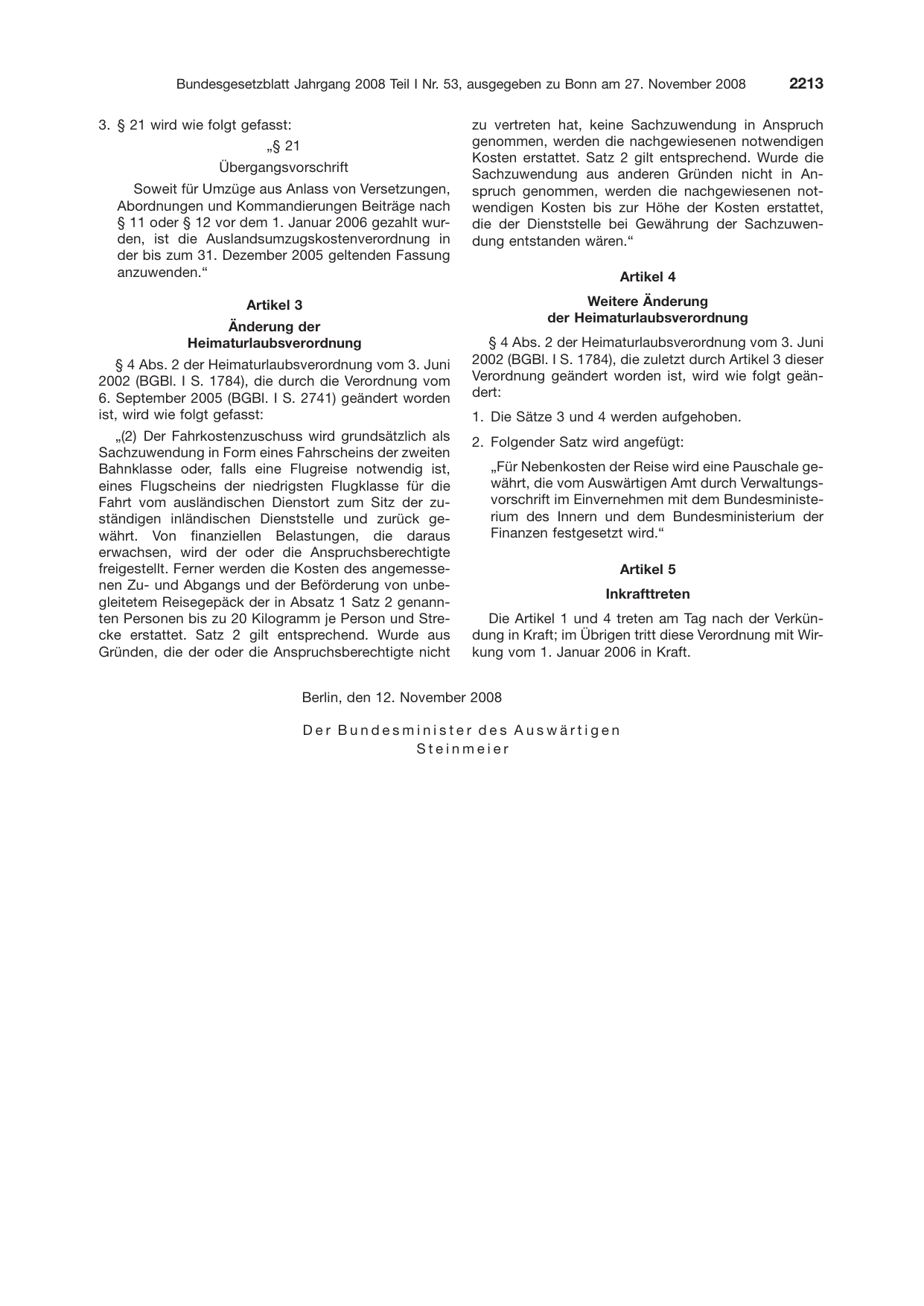 BGBl. 2008, Seite 2213 — Originalseite als Abbildung
