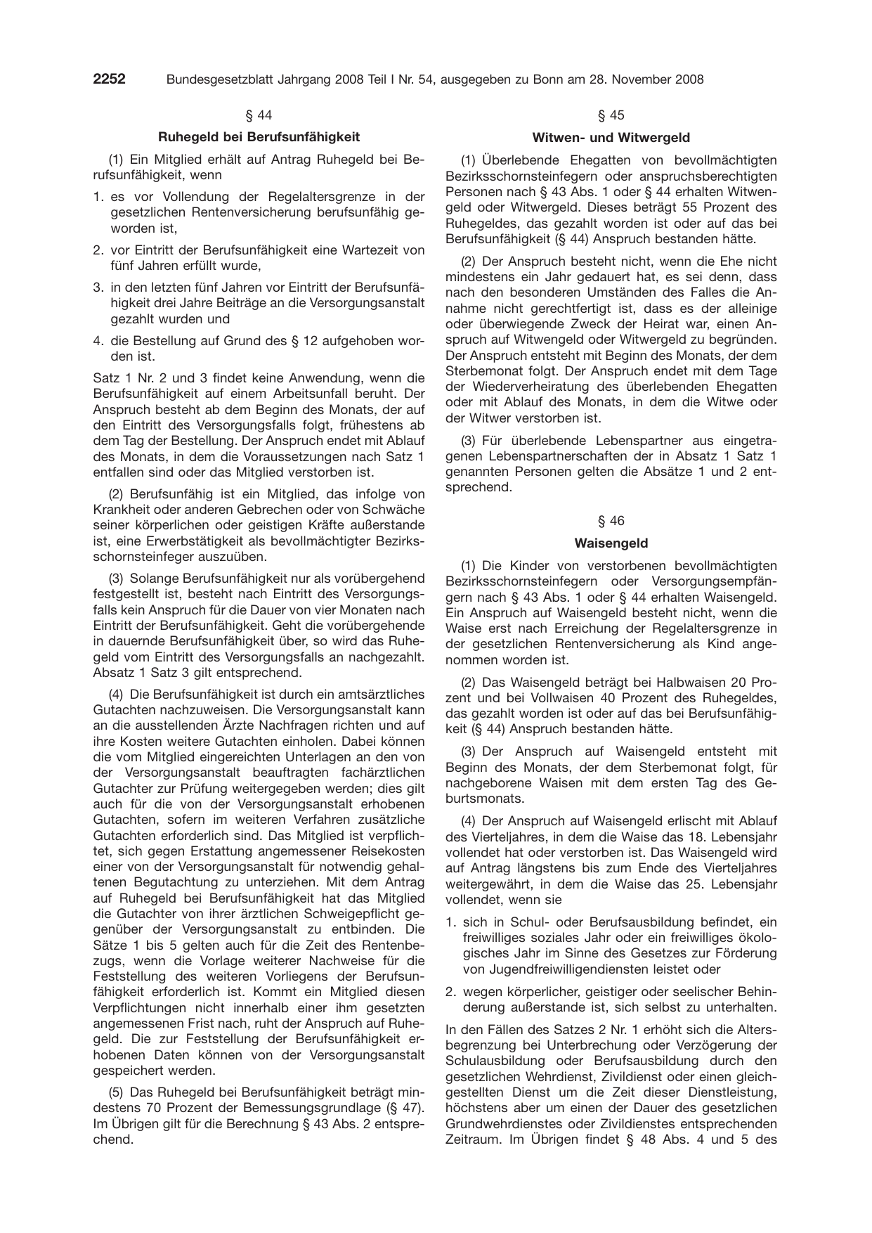 BGBl. 2008, Seite 2252 — Originalseite als Abbildung