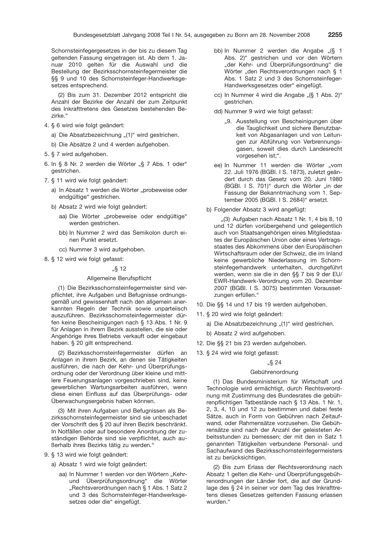BGBl. 2008, Seite 2255 — Originalseite als Abbildung