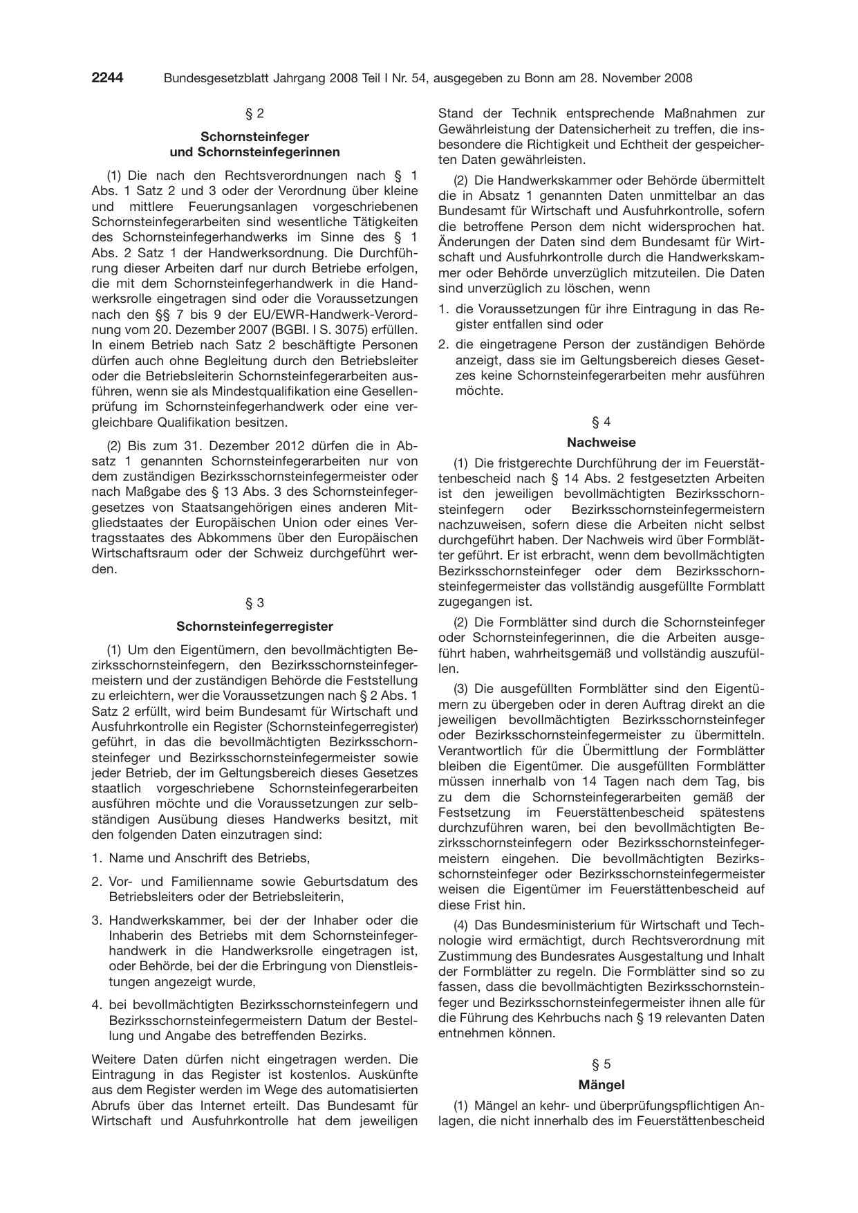 BGBl. 2008, Seite 2244 — Originalseite als Abbildung
