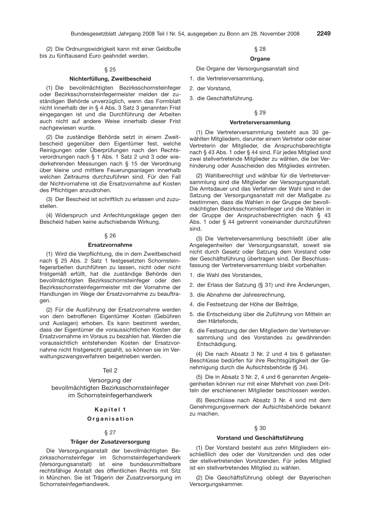 BGBl. 2008, Seite 2249 — Originalseite als Abbildung