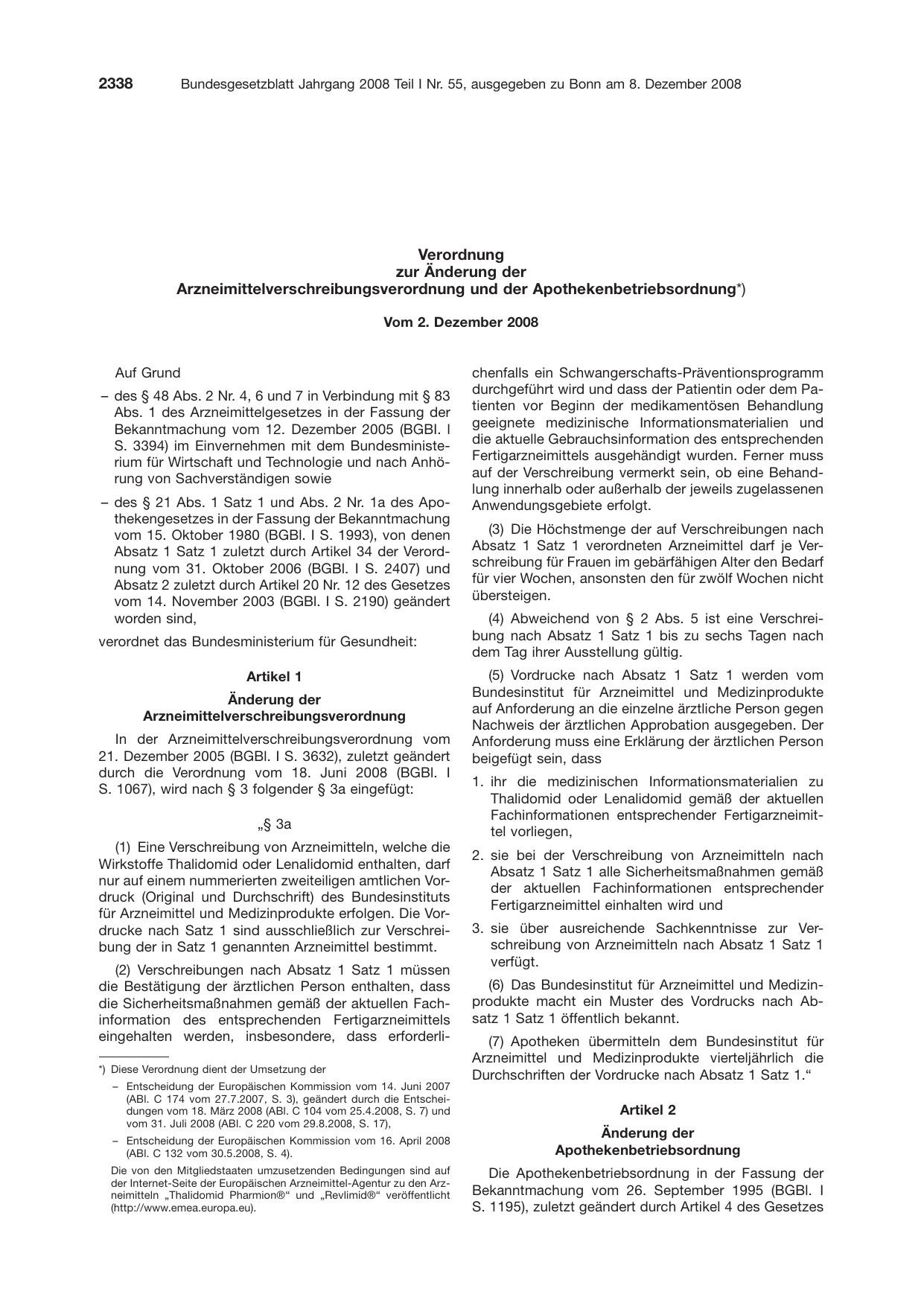 BGBl. 2008, Seite 2338 — Originalseite als Abbildung