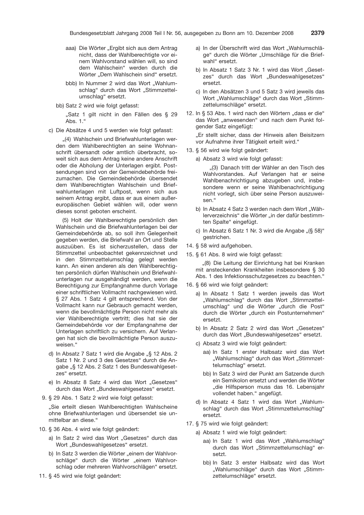 BGBl. 2008, Seite 2379 — Originalseite als Abbildung
