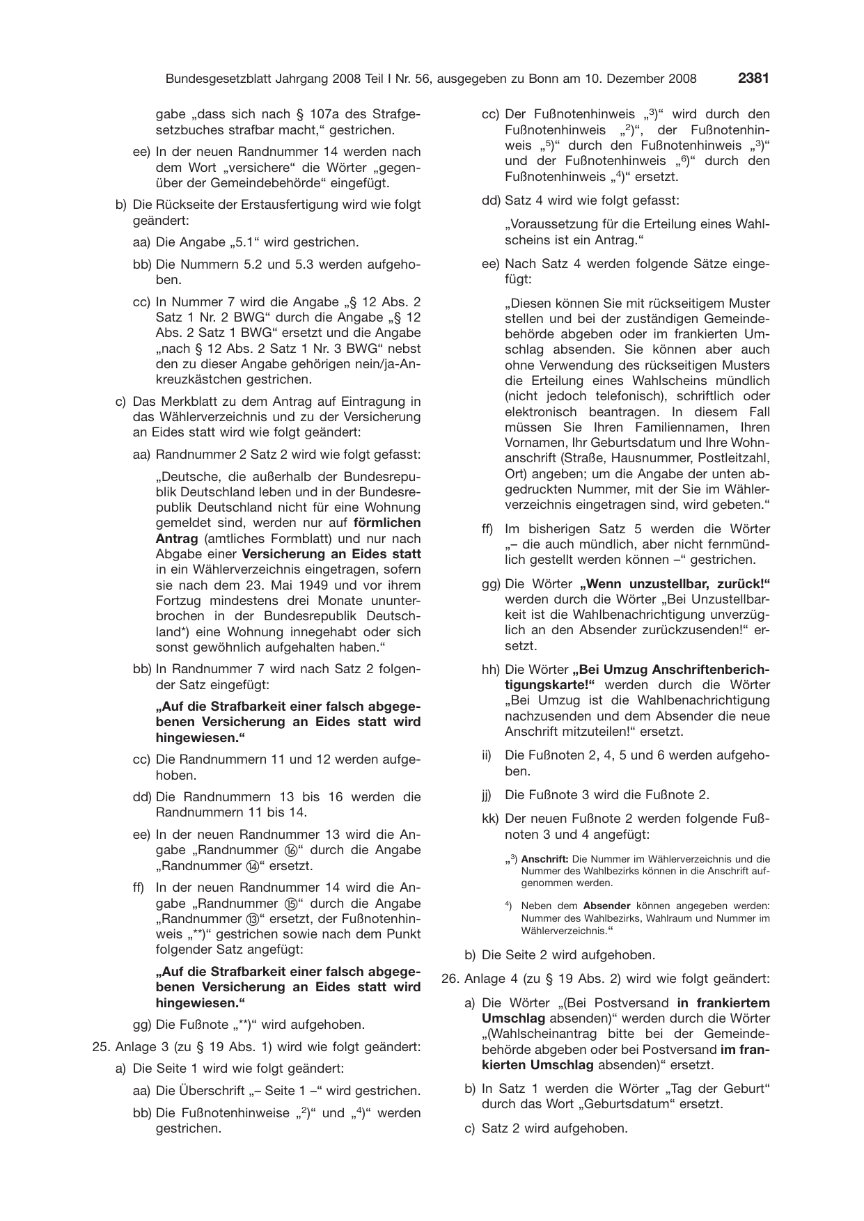 BGBl. 2008, Seite 2381 — Originalseite als Abbildung