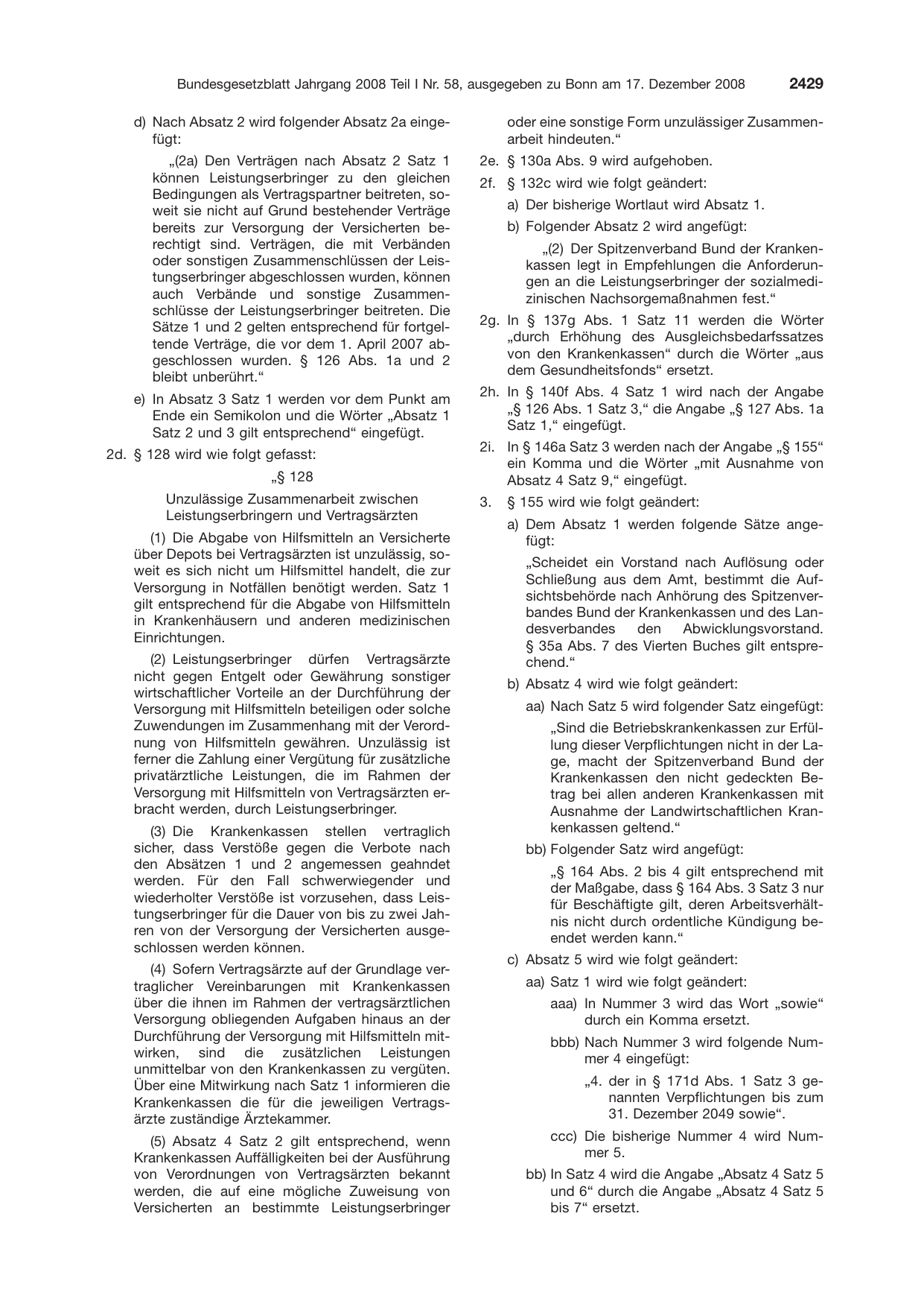 BGBl. 2008, Seite 2429 — Originalseite als Abbildung