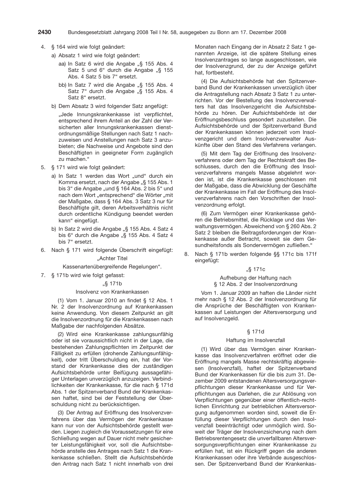 BGBl. 2008, Seite 2430 — Originalseite als Abbildung