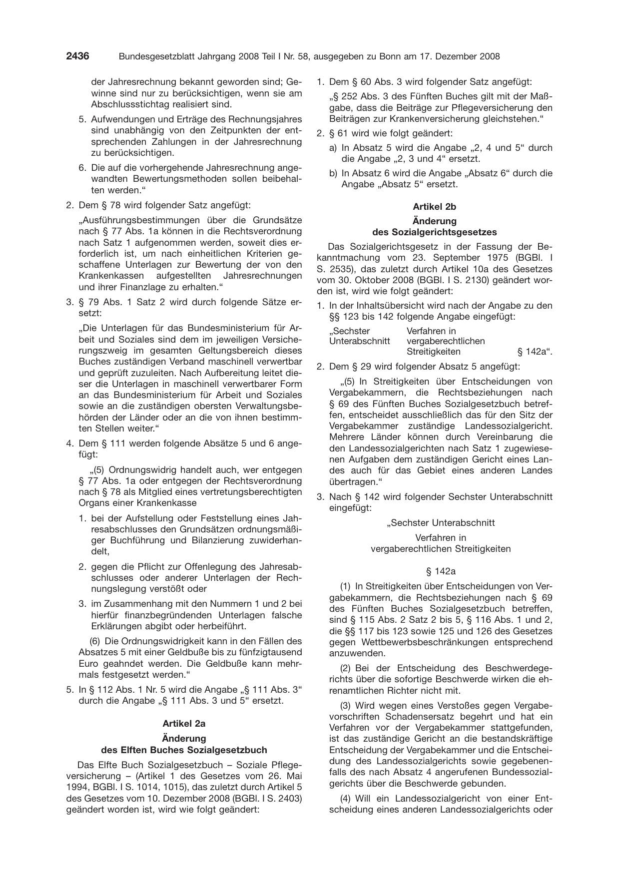 BGBl. 2008, Seite 2436 — Originalseite als Abbildung