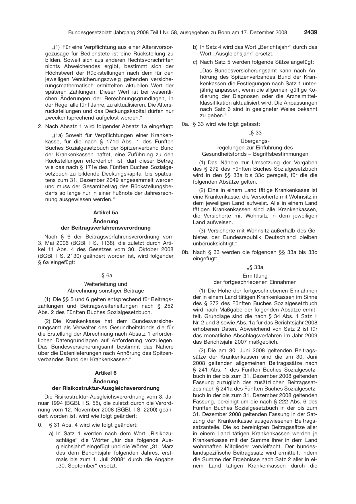 BGBl. 2008, Seite 2439 — Originalseite als Abbildung