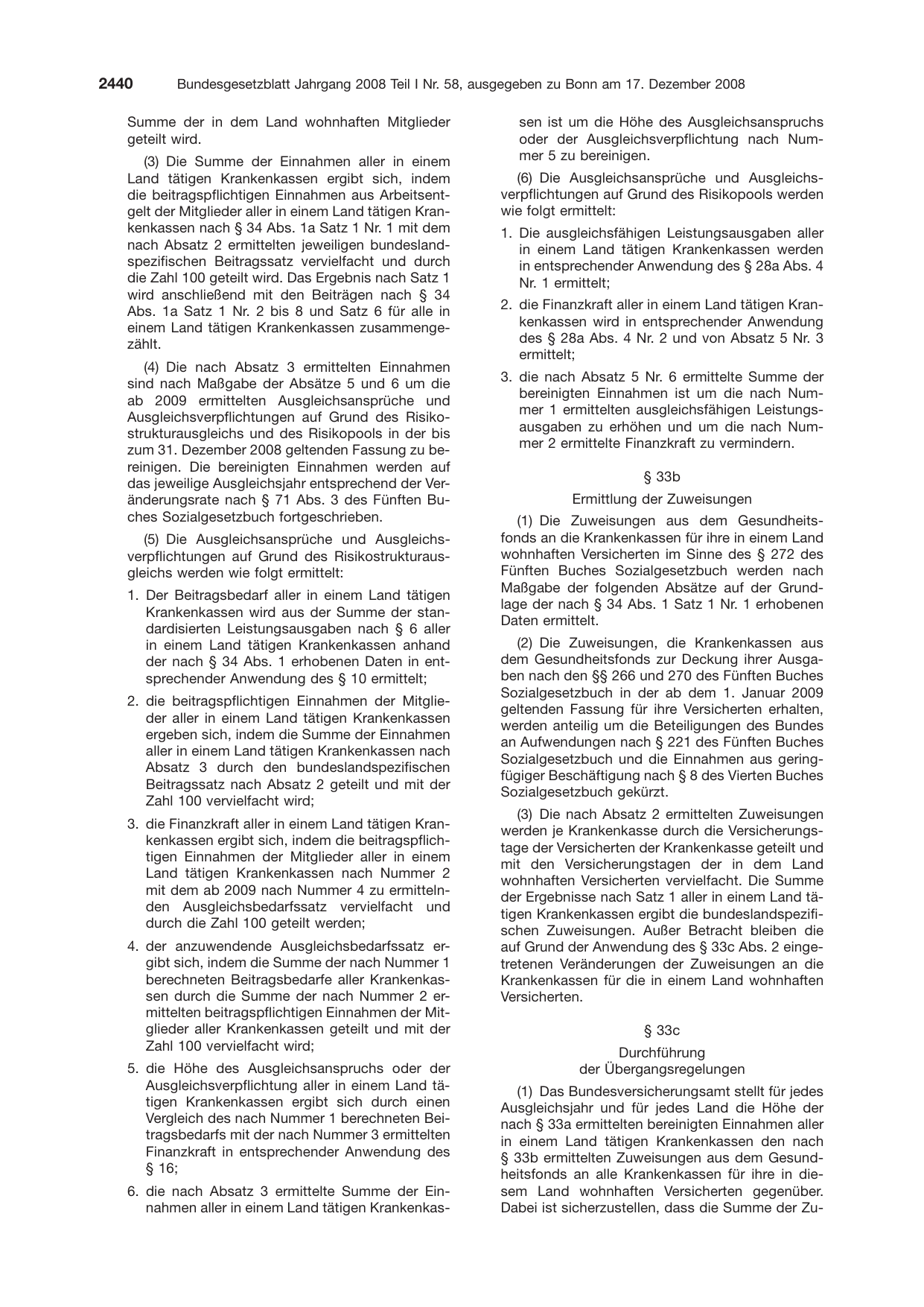 BGBl. 2008, Seite 2440 — Originalseite als Abbildung