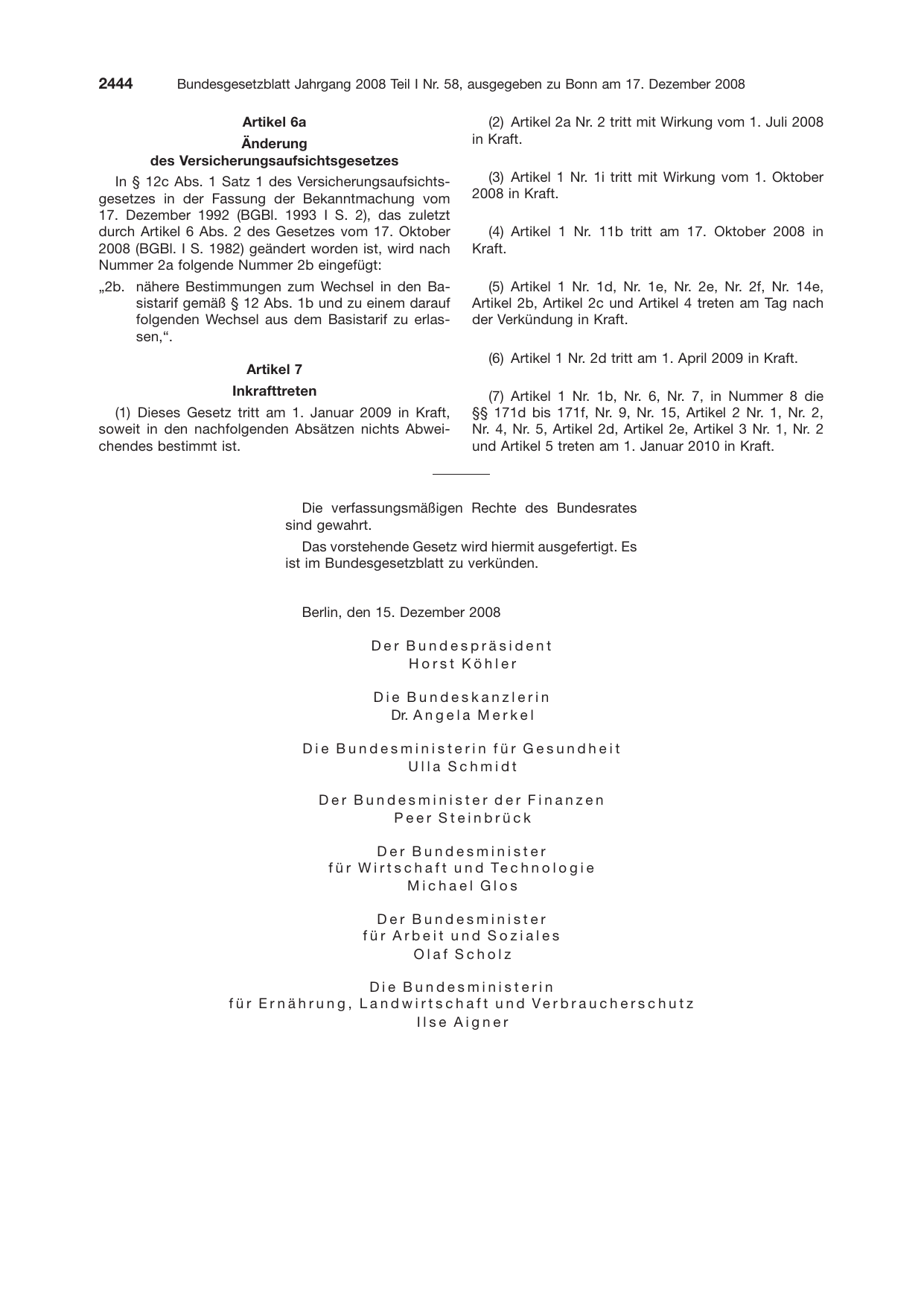 BGBl. 2008, Seite 2444 — Originalseite als Abbildung