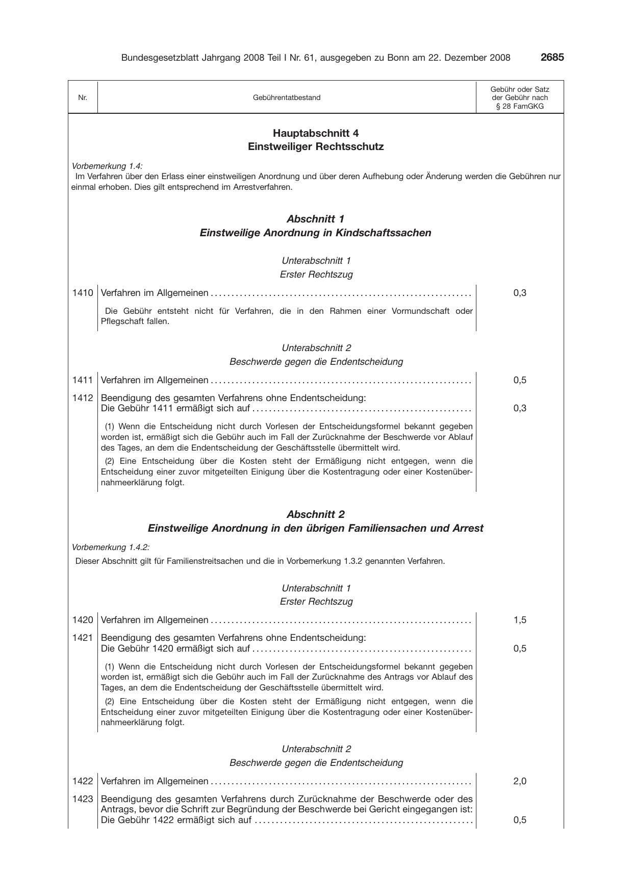 BGBl. 2008, Seite 2685 — Originalseite als Abbildung