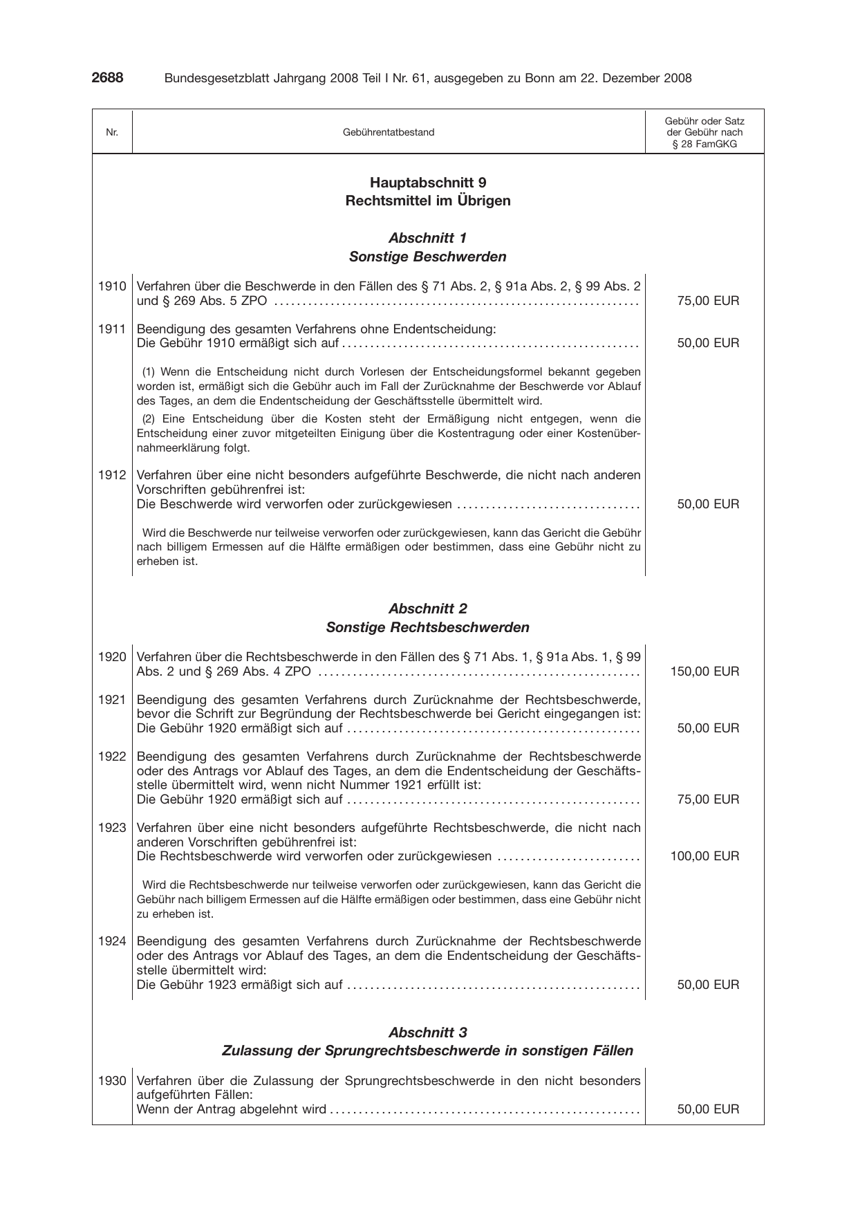 BGBl. 2008, Seite 2688 — Originalseite als Abbildung