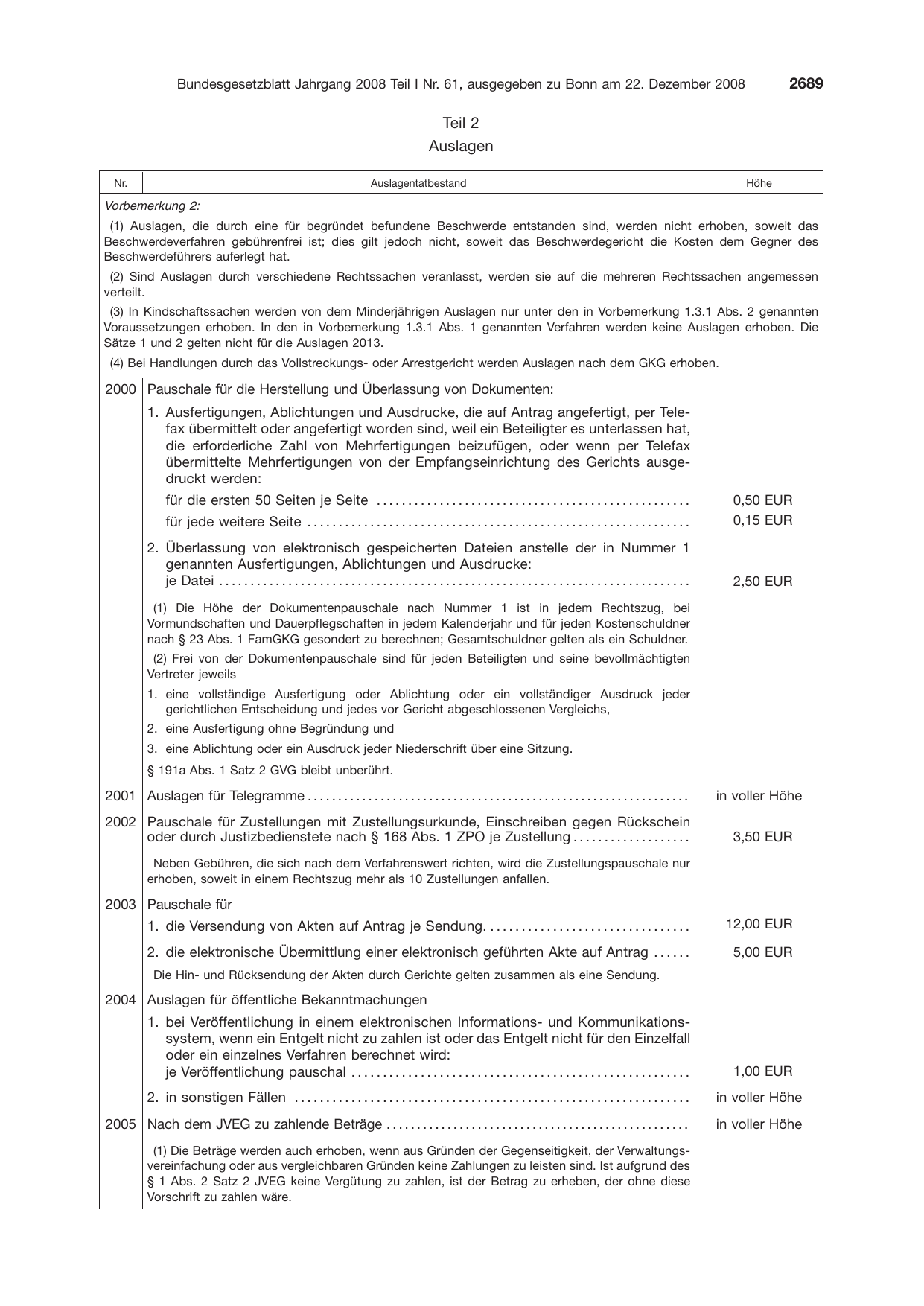 BGBl. 2008, Seite 2689 — Originalseite als Abbildung