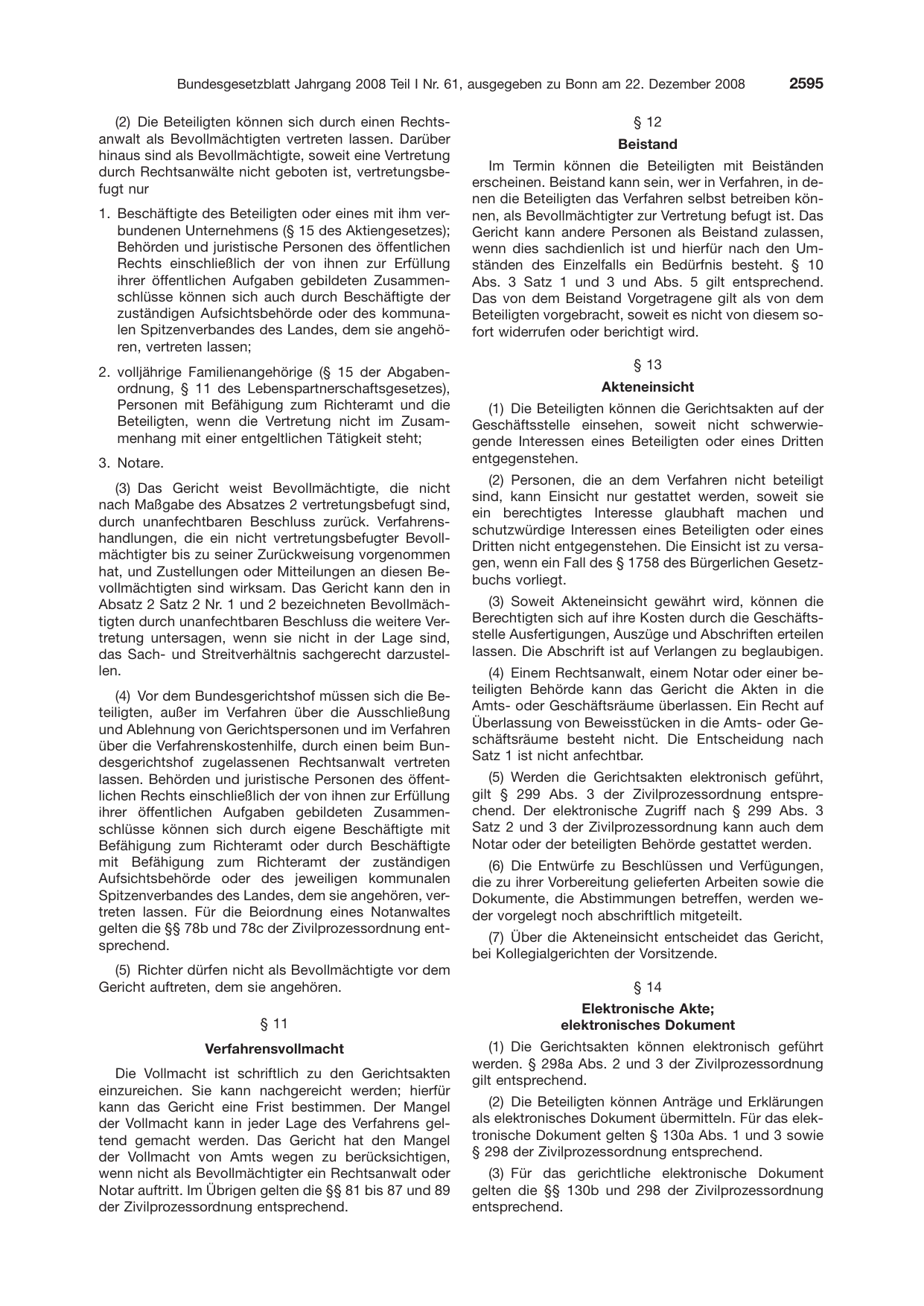 BGBl. 2008, Seite 2595 — Originalseite als Abbildung
