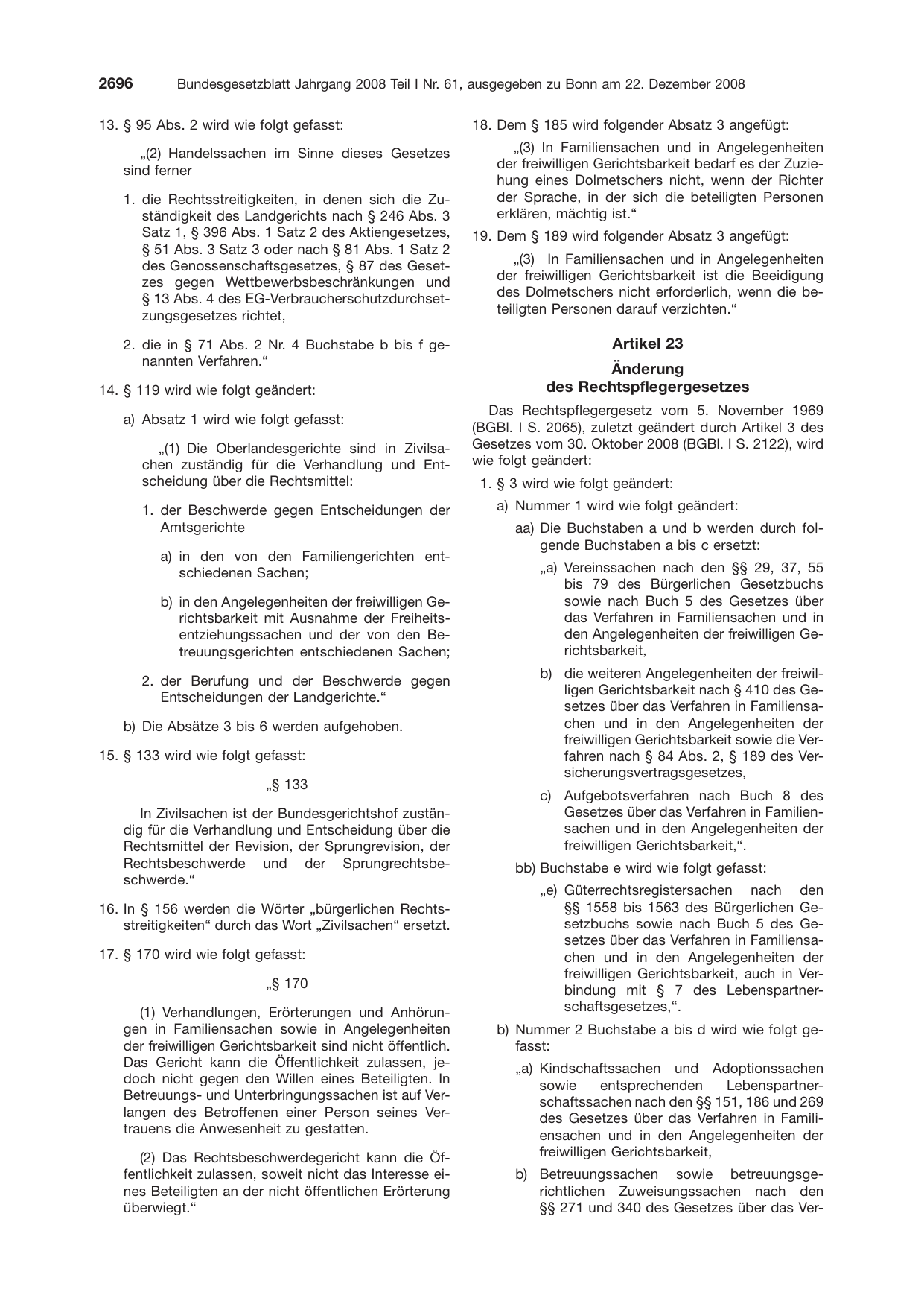 BGBl. 2008, Seite 2696 — Originalseite als Abbildung