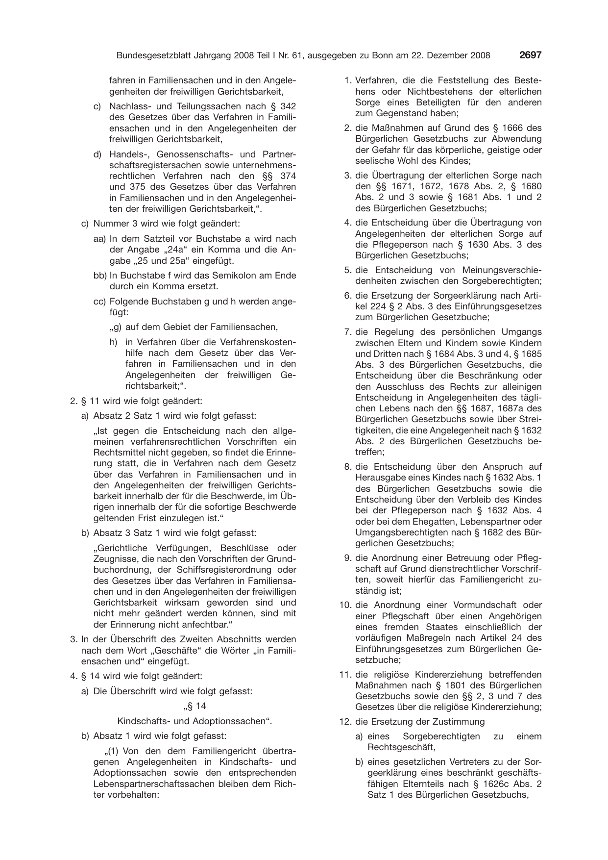 BGBl. 2008, Seite 2697 — Originalseite als Abbildung