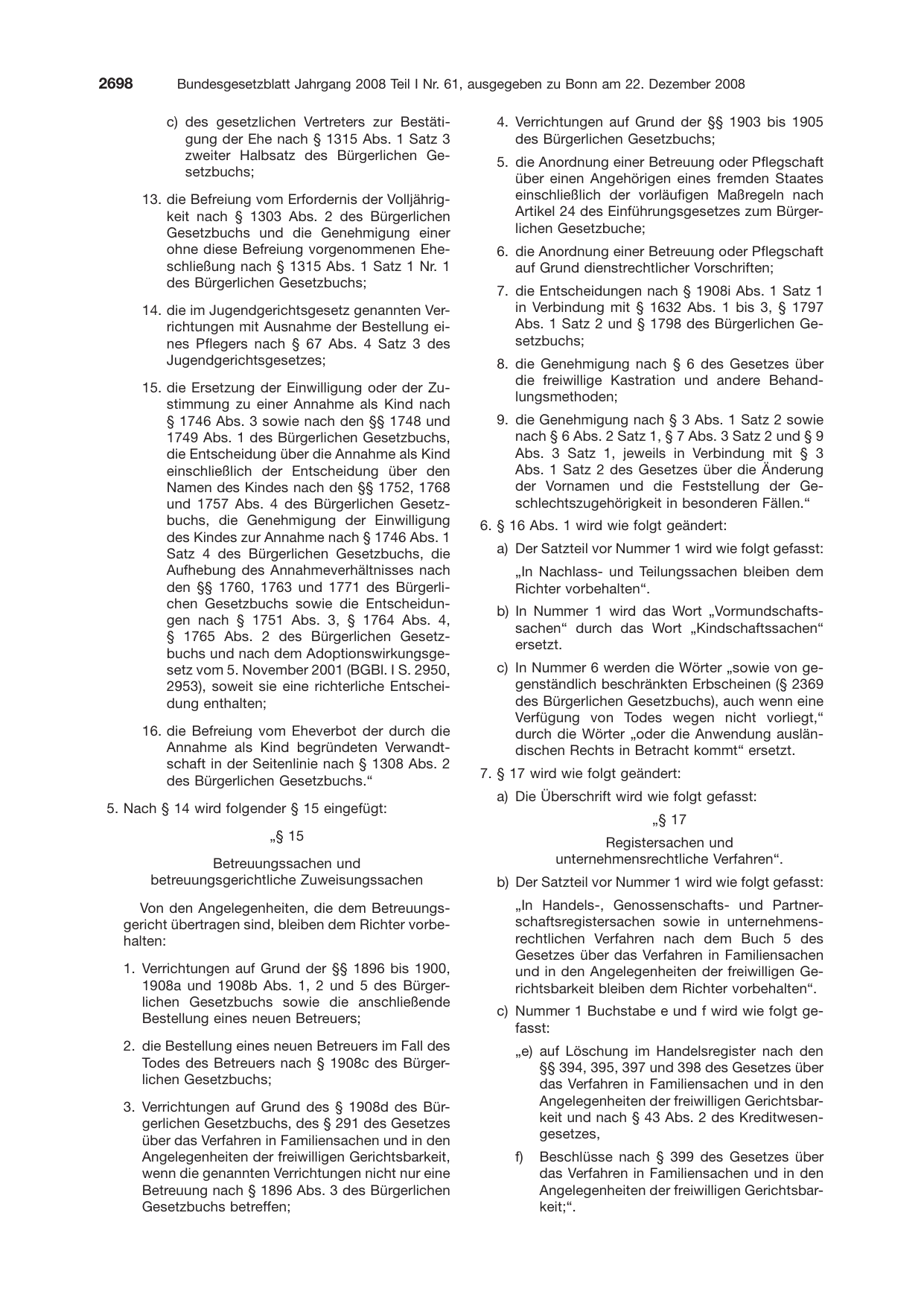 BGBl. 2008, Seite 2698 — Originalseite als Abbildung
