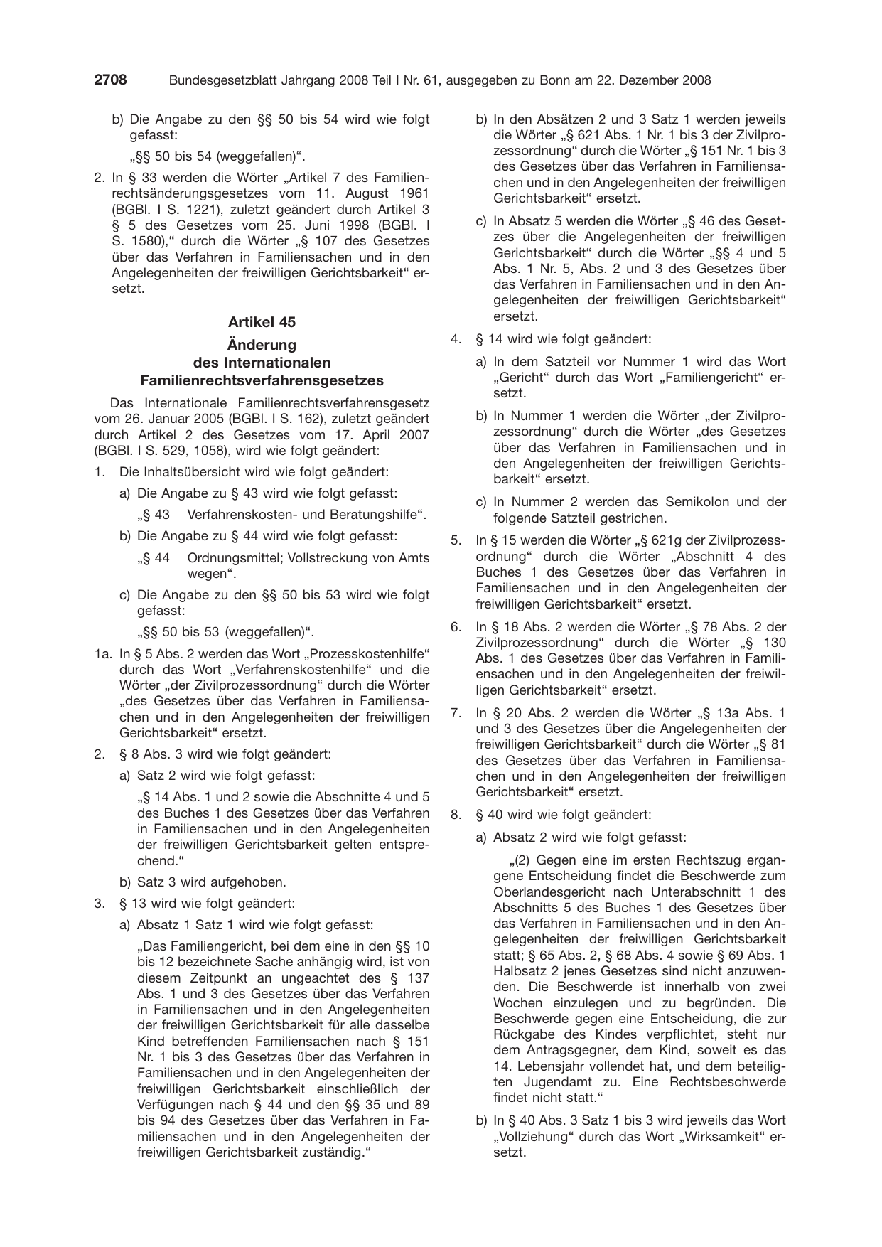 BGBl. 2008, Seite 2708 — Originalseite als Abbildung