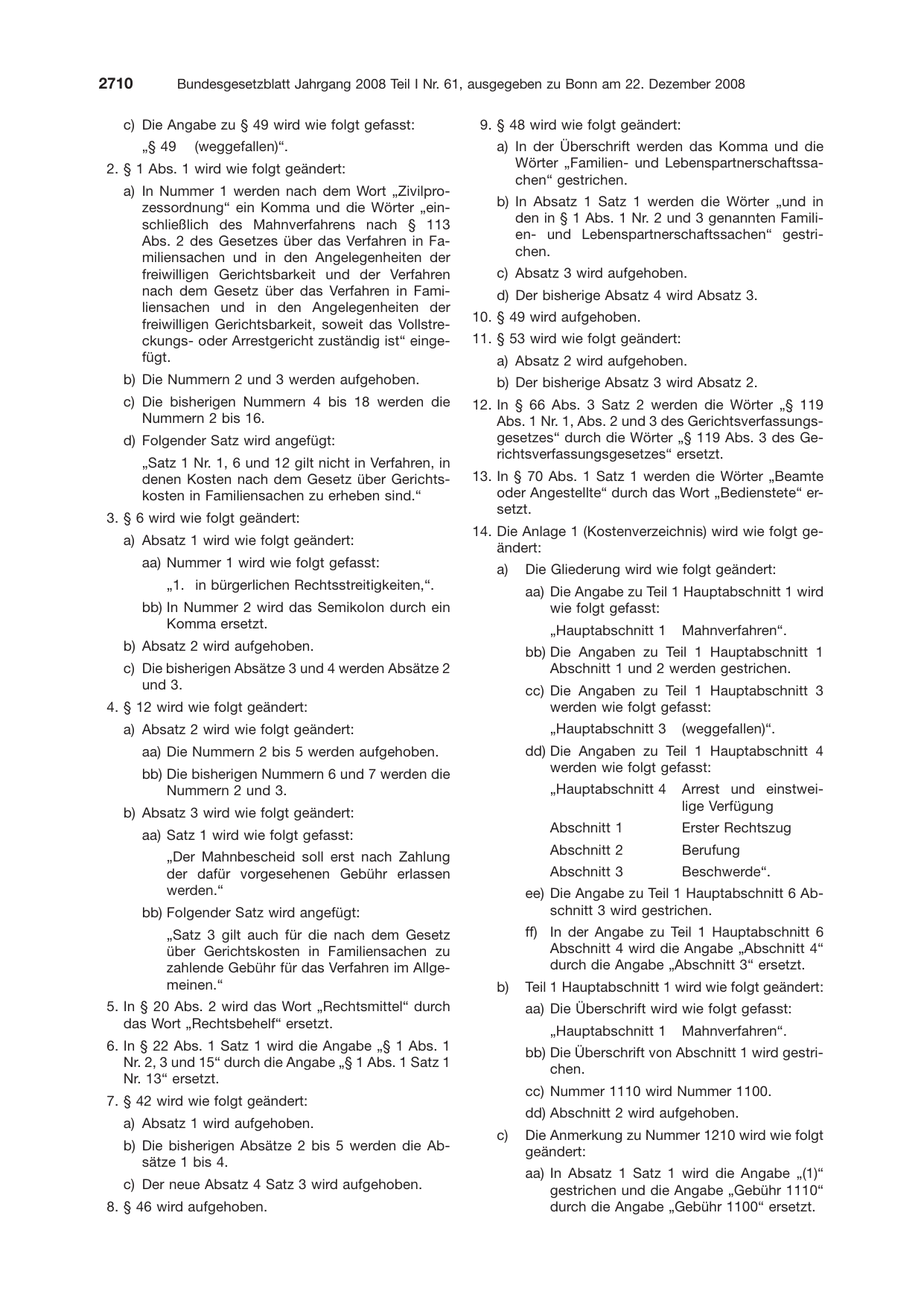BGBl. 2008, Seite 2710 — Originalseite als Abbildung