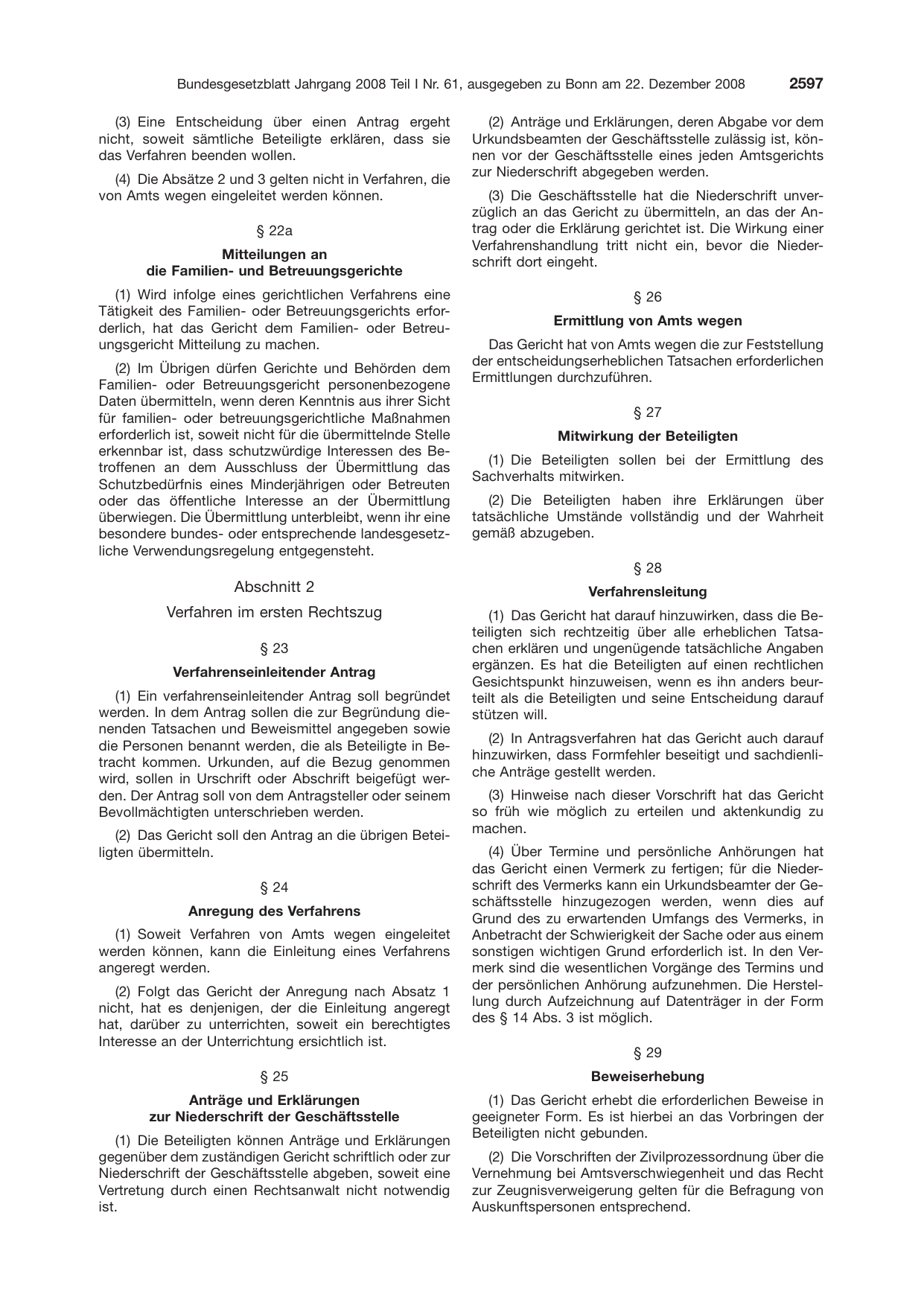 BGBl. 2008, Seite 2597 — Originalseite als Abbildung