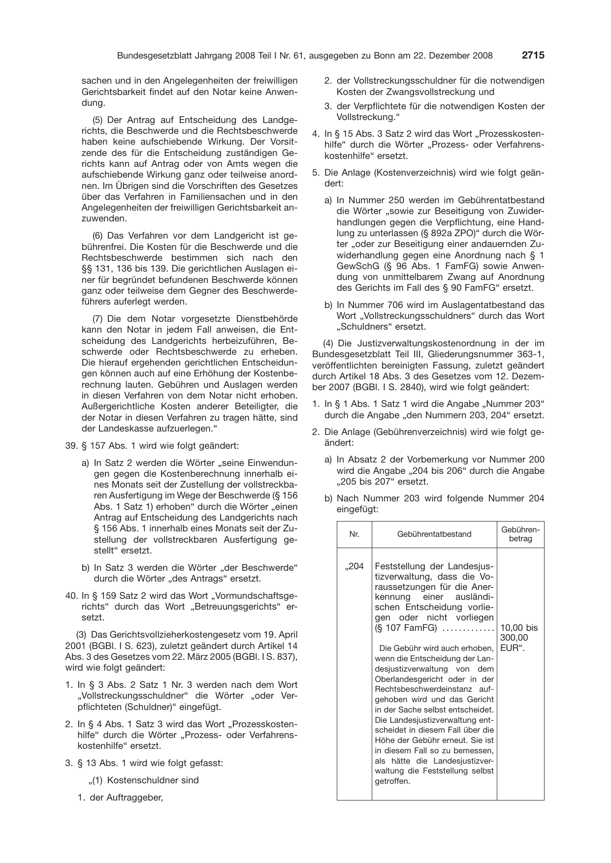 BGBl. 2008, Seite 2715 — Originalseite als Abbildung