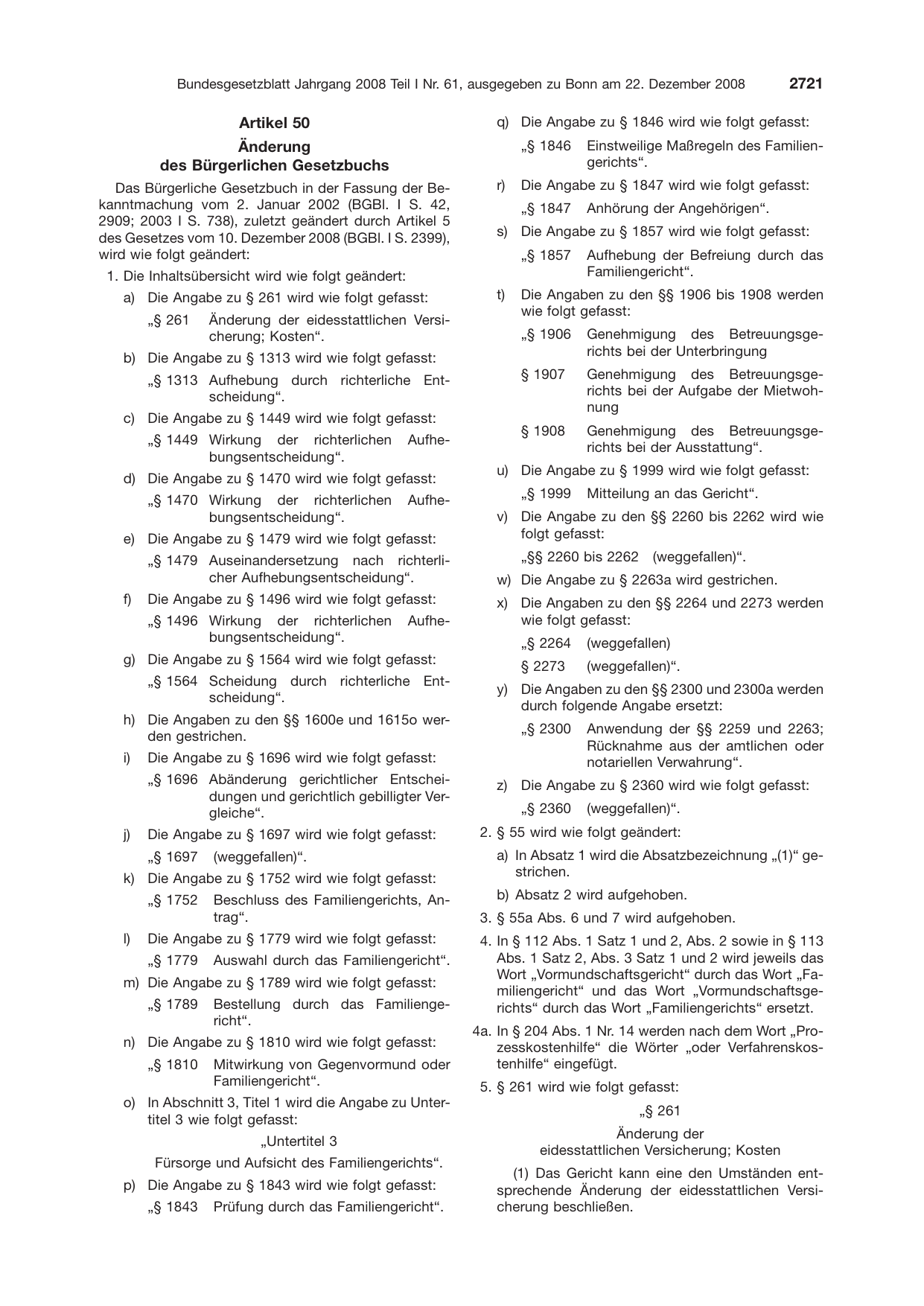 BGBl. 2008, Seite 2721 — Originalseite als Abbildung