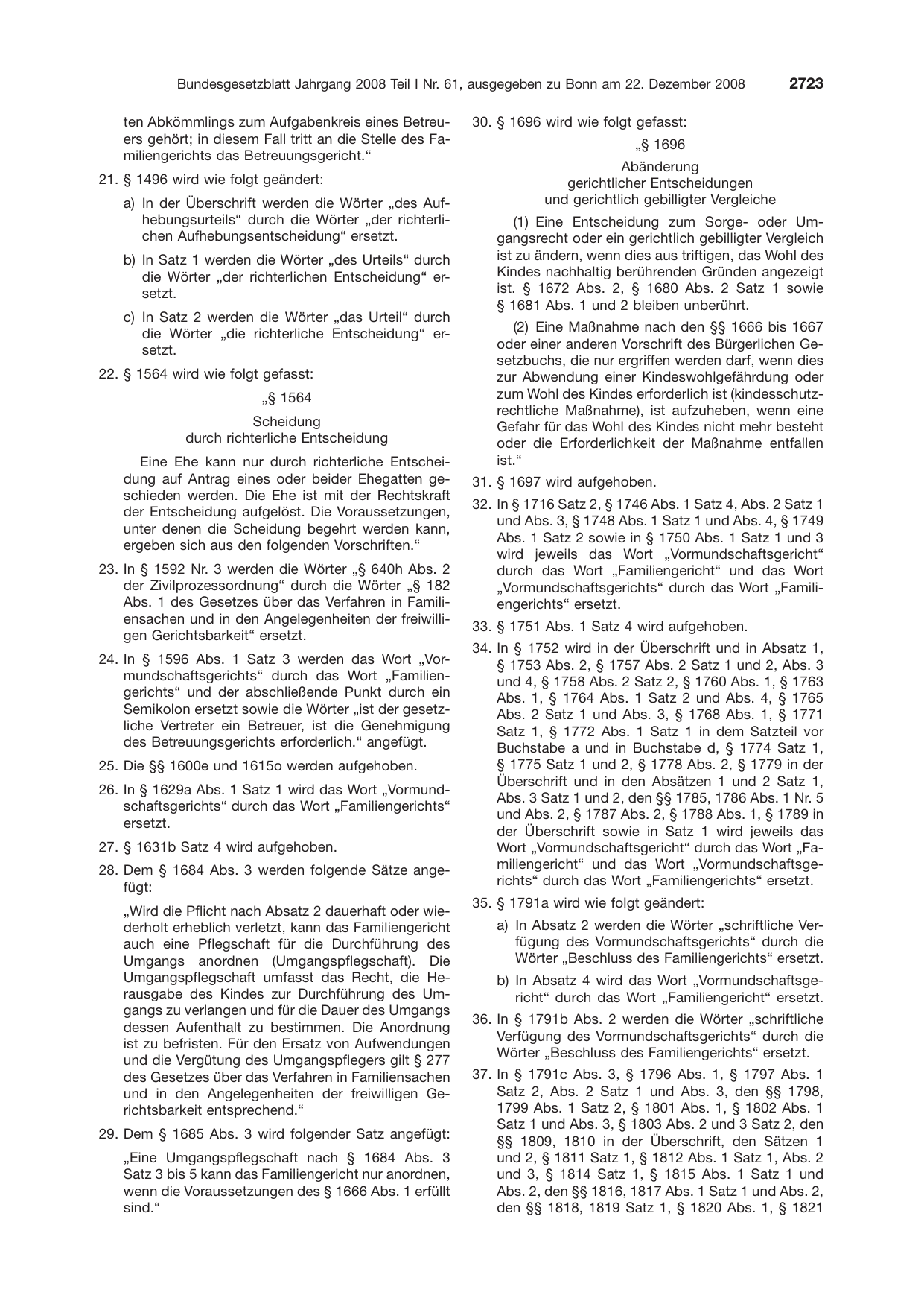 BGBl. 2008, Seite 2723 — Originalseite als Abbildung