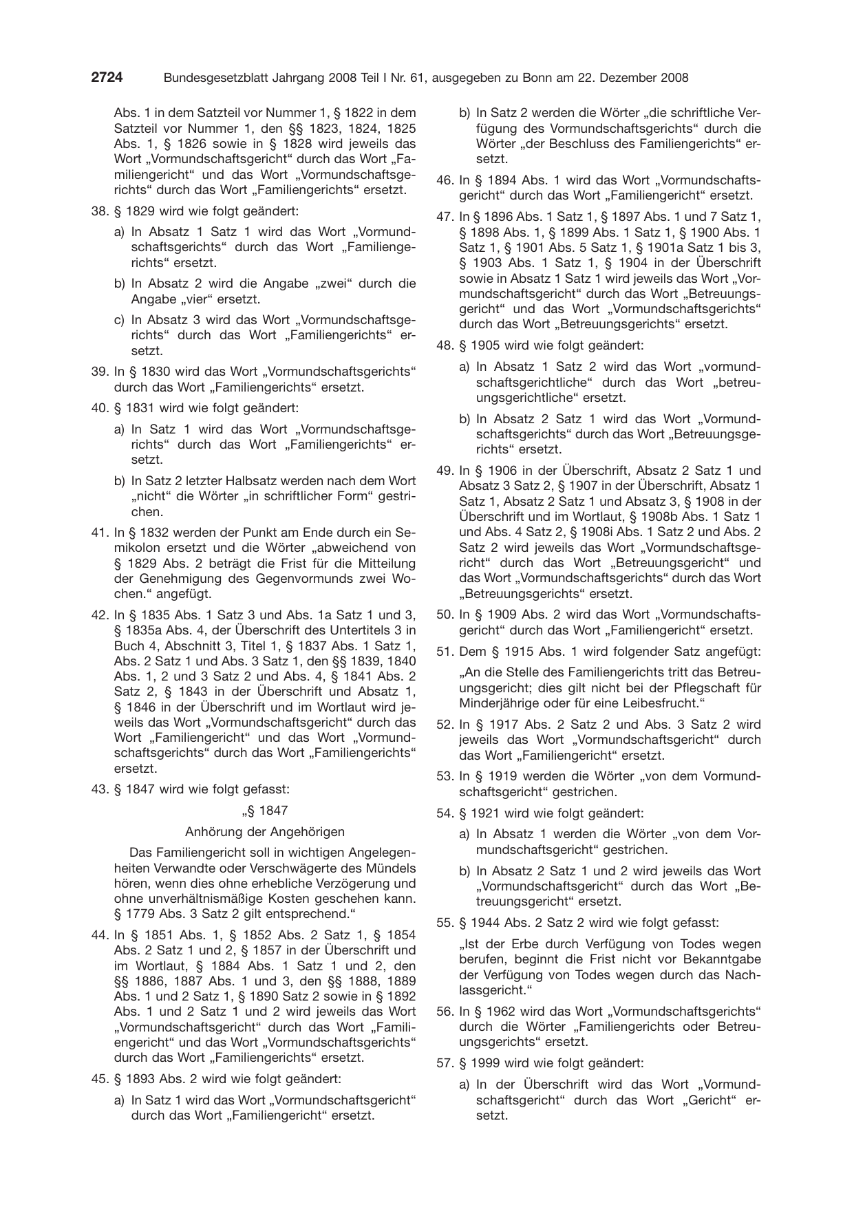 BGBl. 2008, Seite 2724 — Originalseite als Abbildung