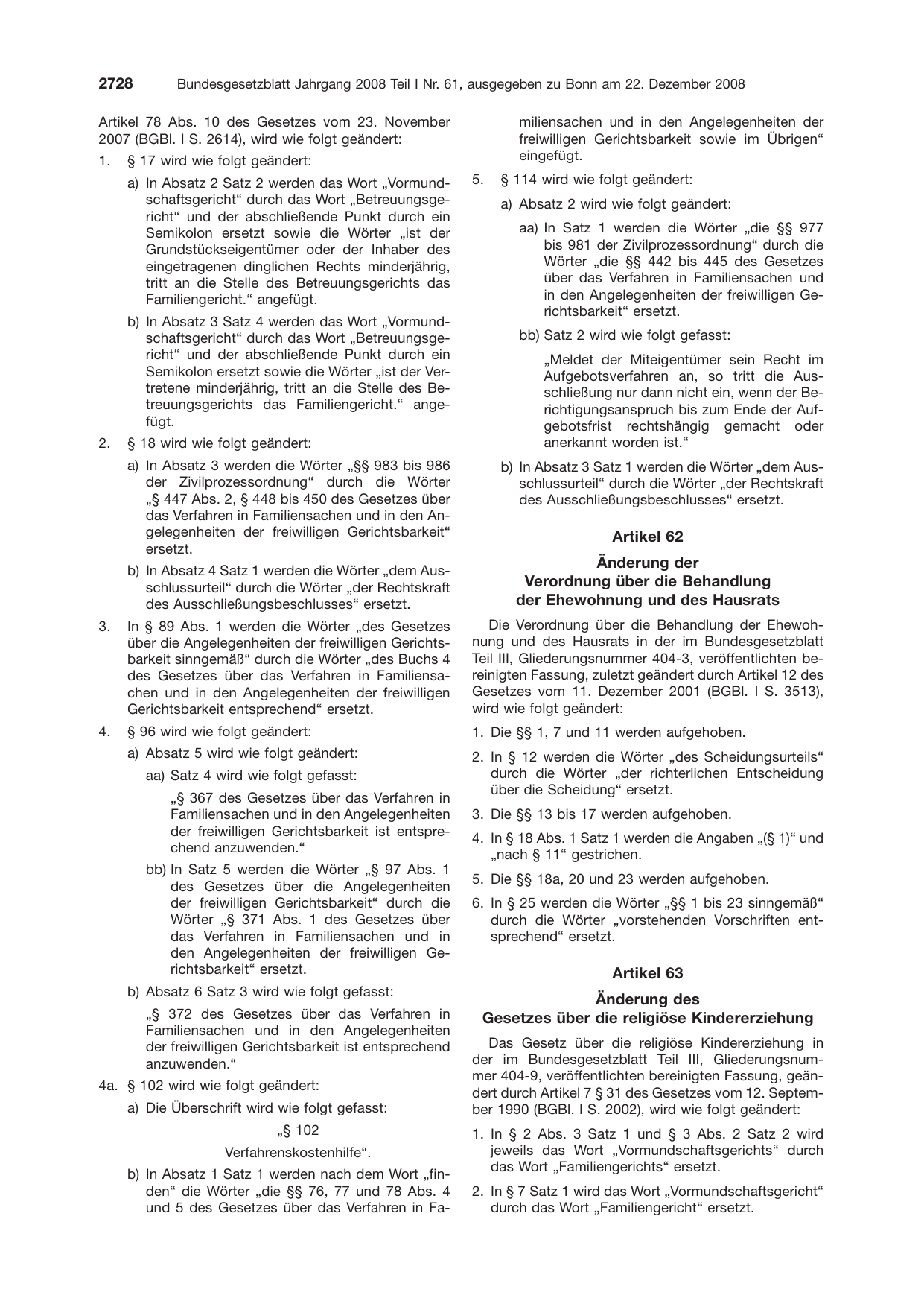 BGBl. 2008, Seite 2728 — Originalseite als Abbildung