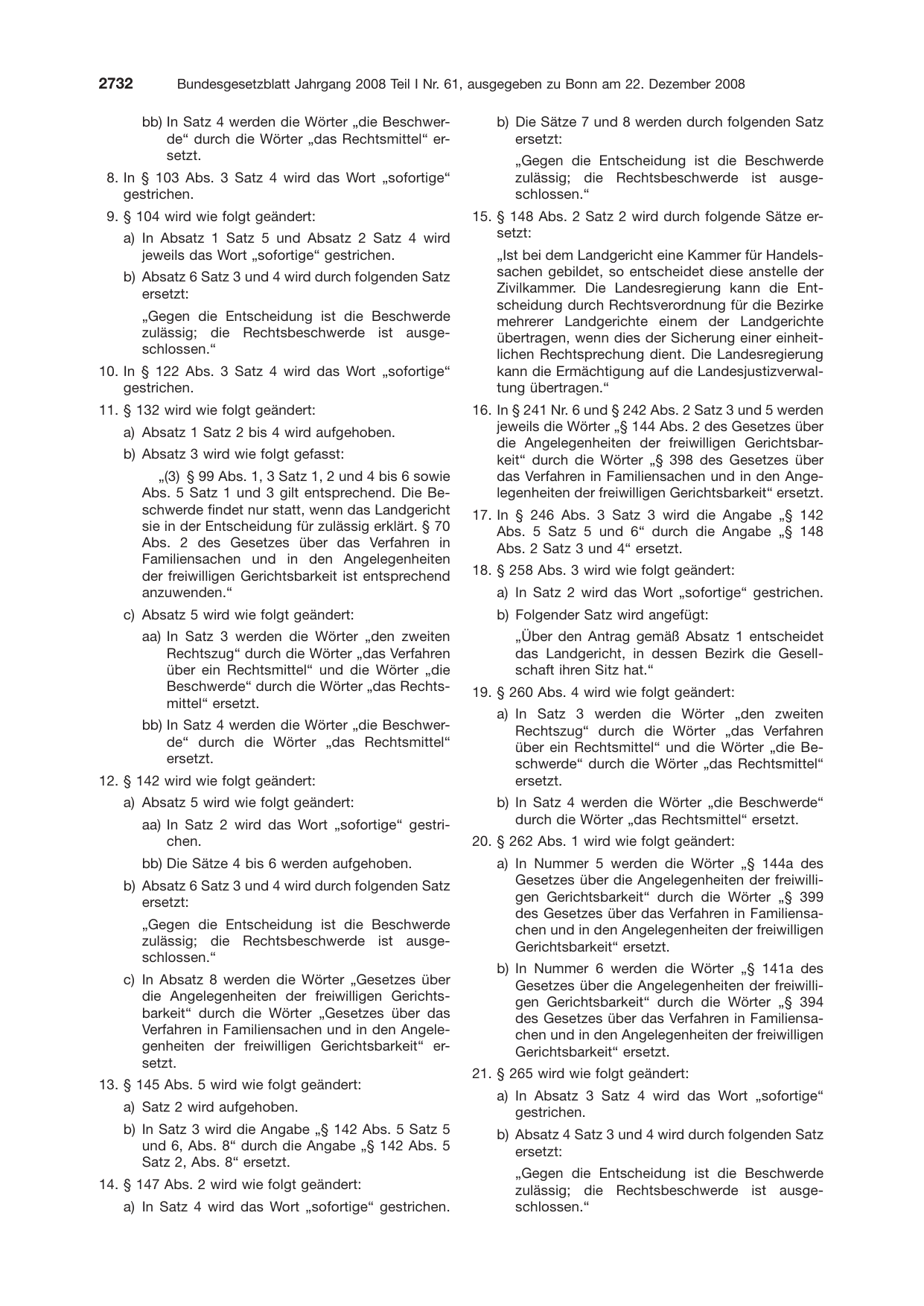 BGBl. 2008, Seite 2732 — Originalseite als Abbildung