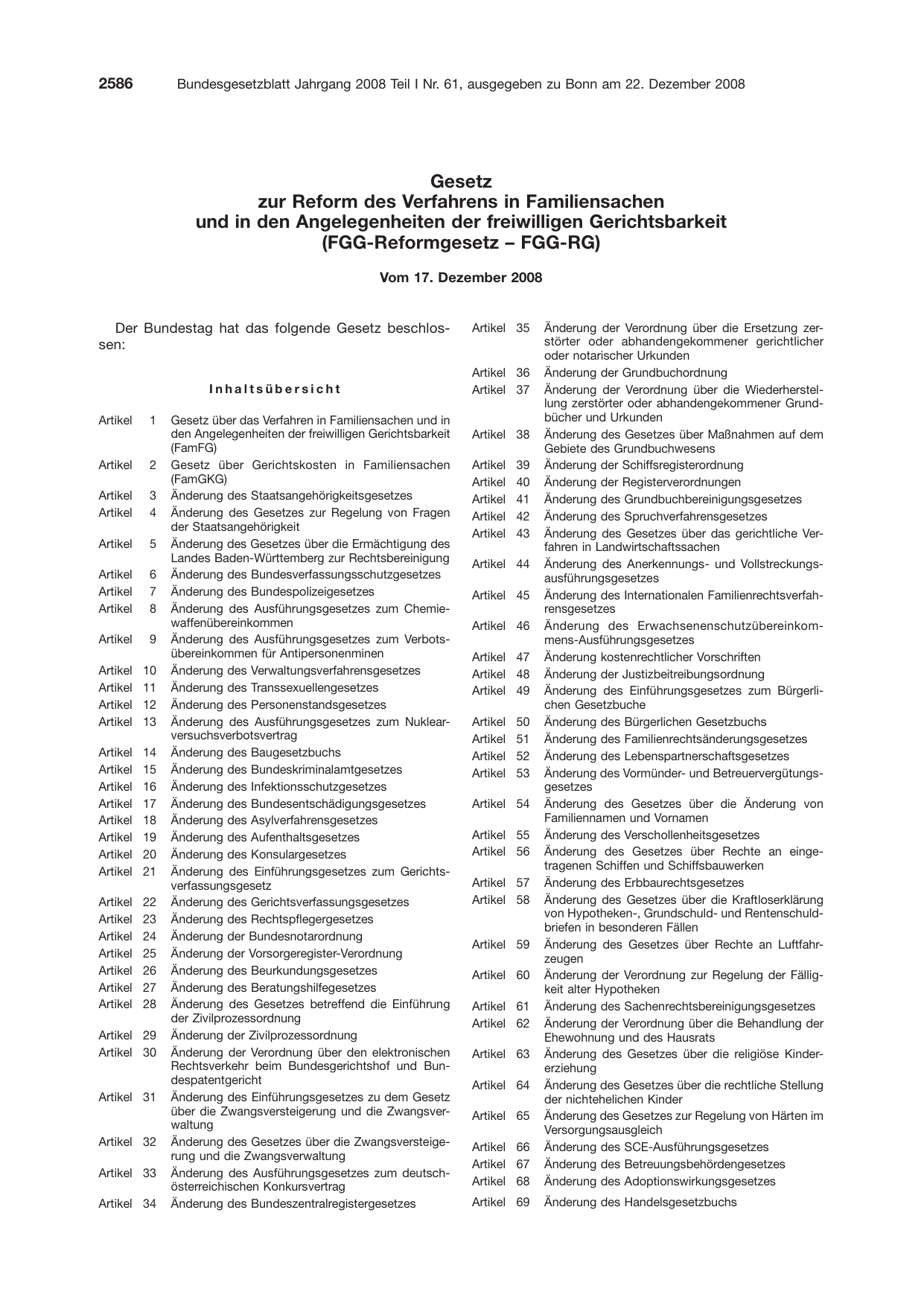 BGBl. 2008, Seite 2586 — Originalseite als Abbildung