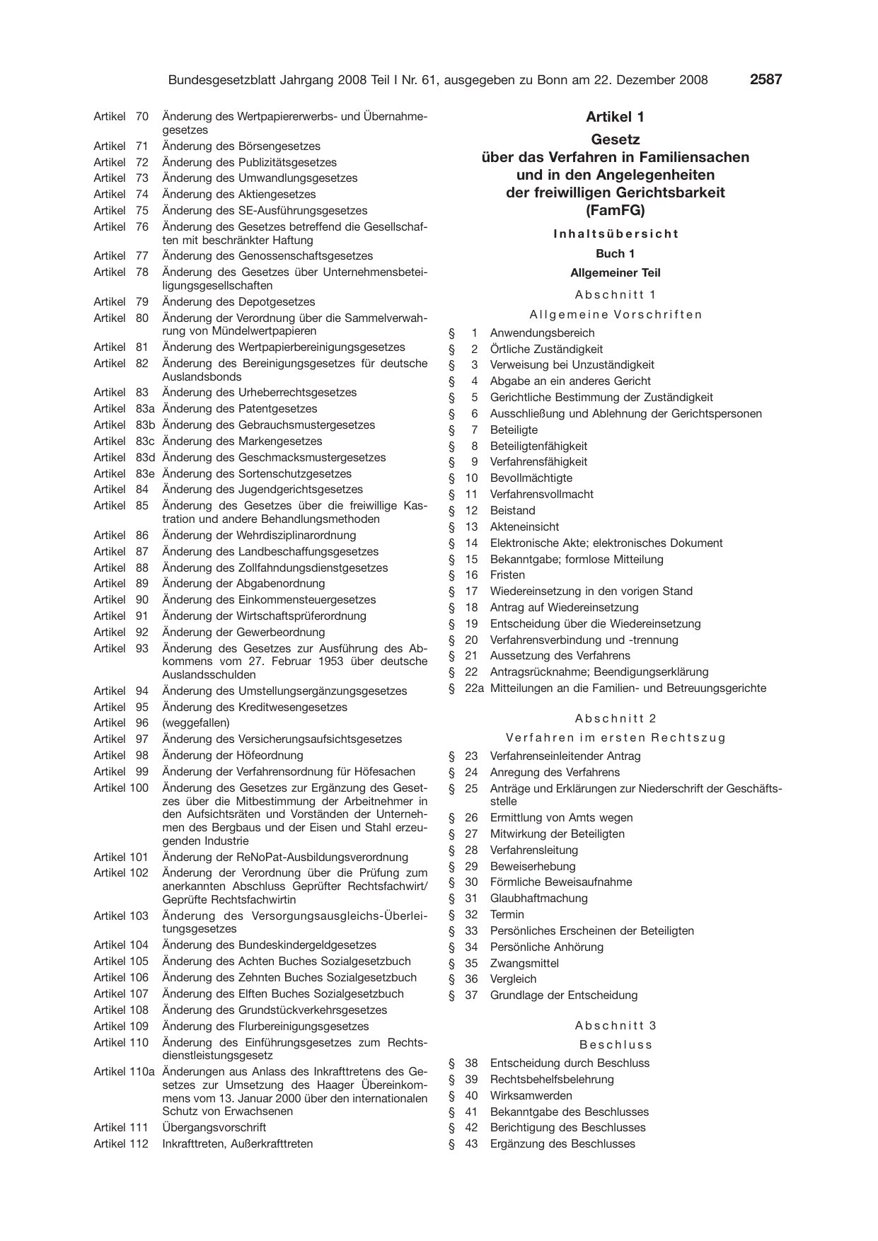 BGBl. 2008, Seite 2587 — Originalseite als Abbildung