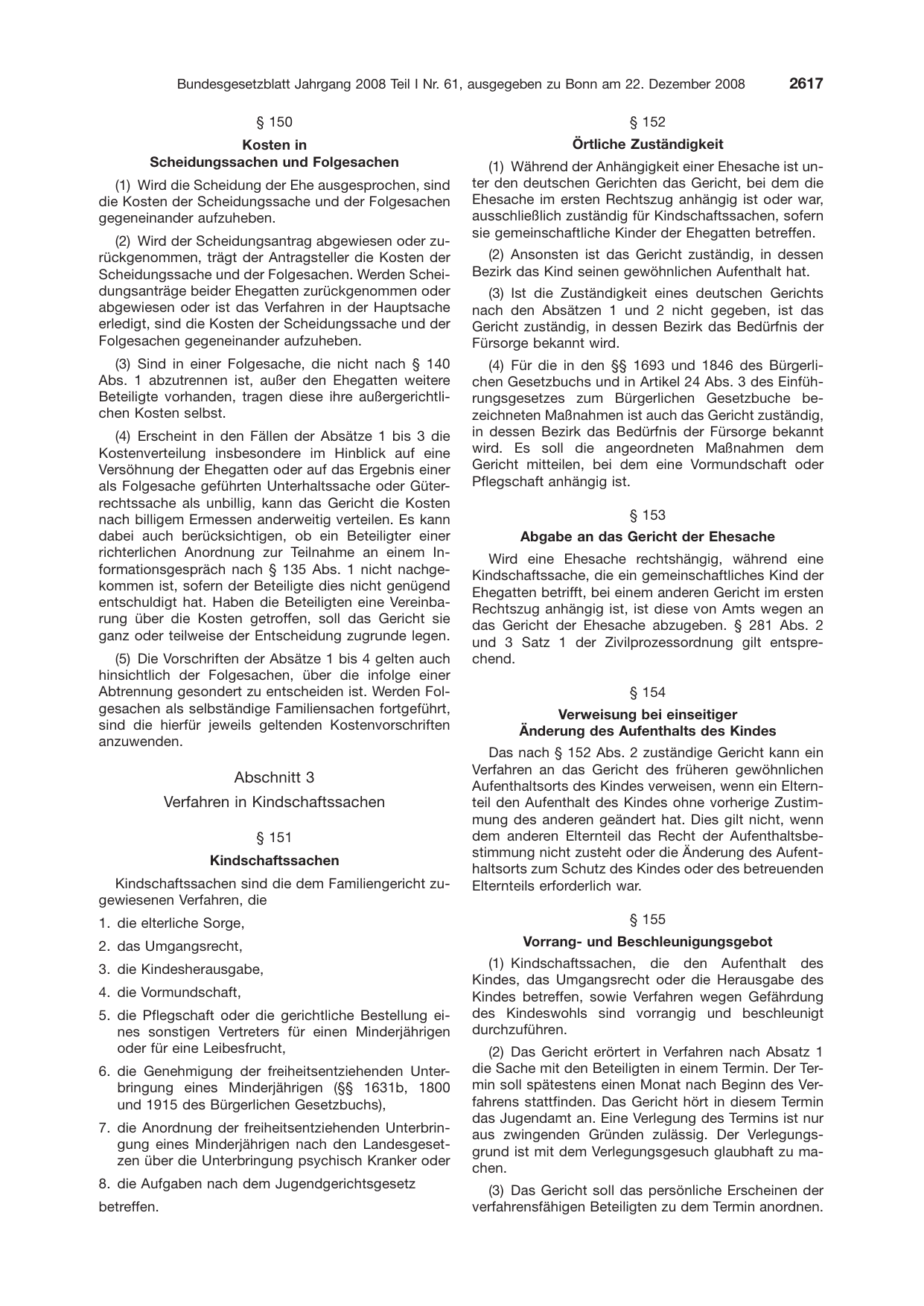 BGBl. 2008, Seite 2617 — Originalseite als Abbildung