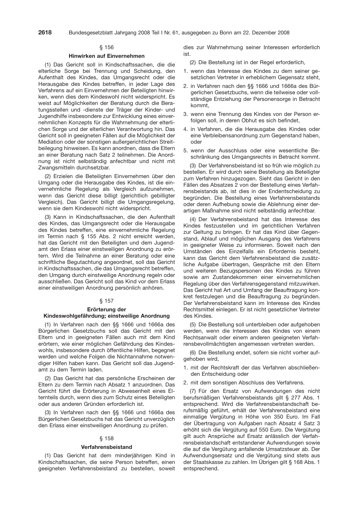 BGBl. 2008, Seite 2618 — Originalseite als Abbildung