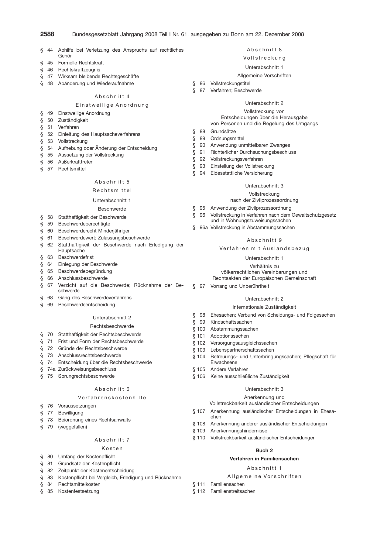BGBl. 2008, Seite 2588 — Originalseite als Abbildung