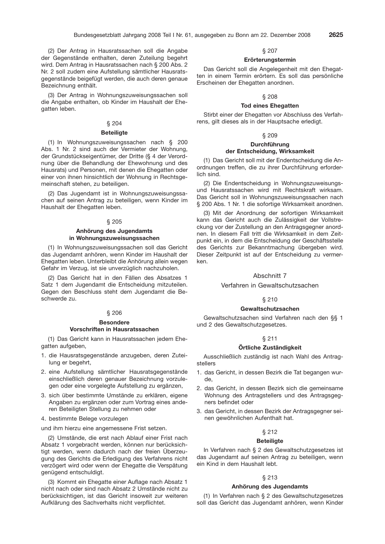 BGBl. 2008, Seite 2625 — Originalseite als Abbildung