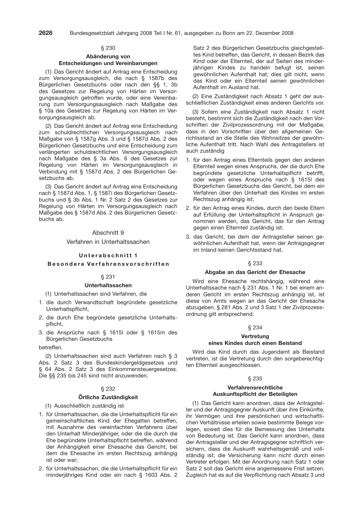 BGBl. 2008, Seite 2628 — Originalseite als Abbildung