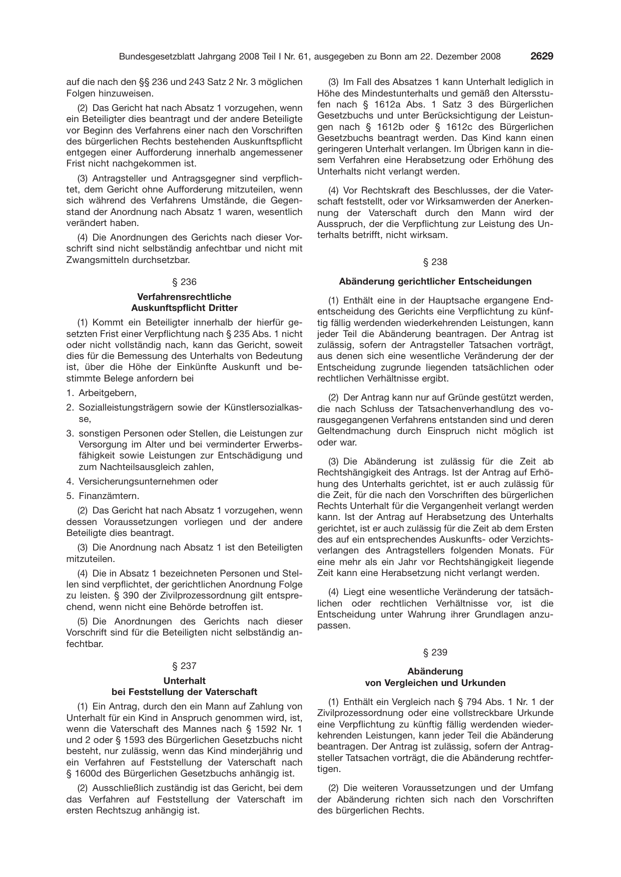 BGBl. 2008, Seite 2629 — Originalseite als Abbildung