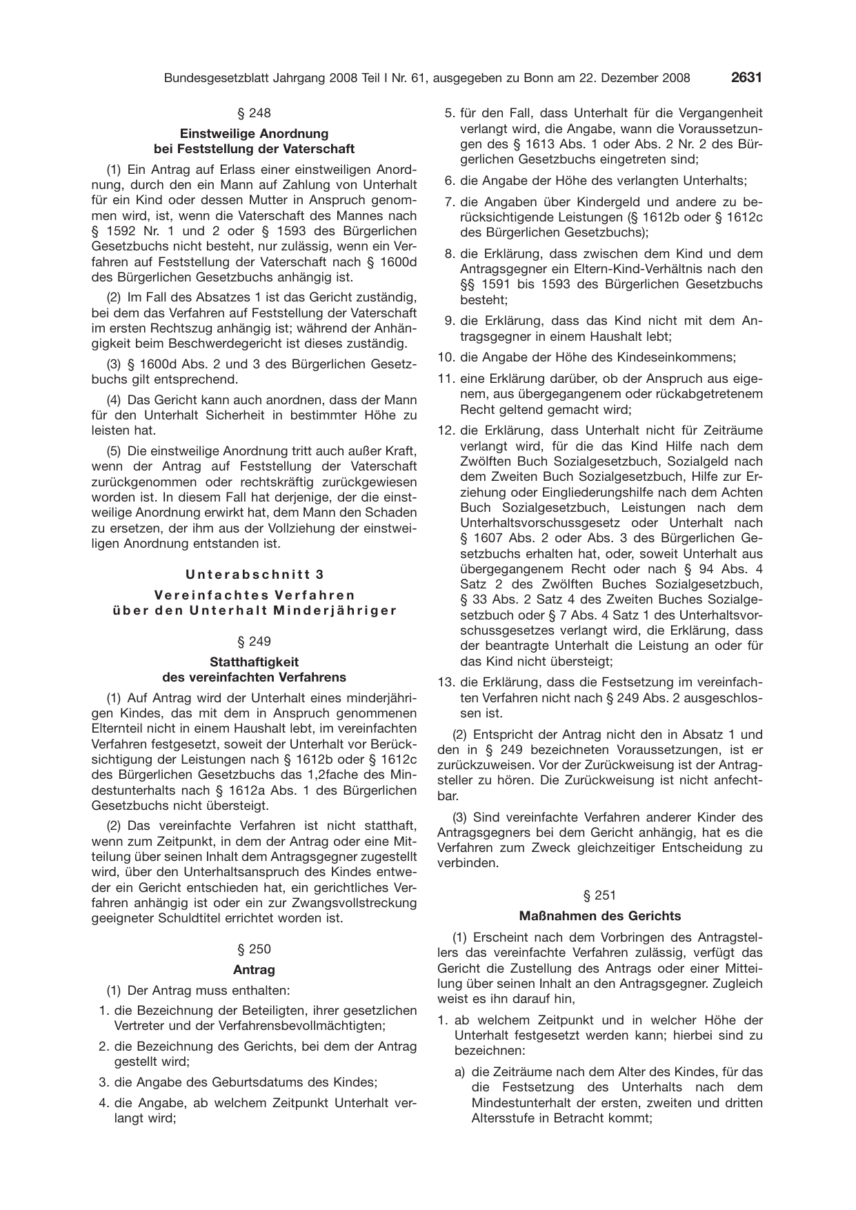 BGBl. 2008, Seite 2631 — Originalseite als Abbildung
