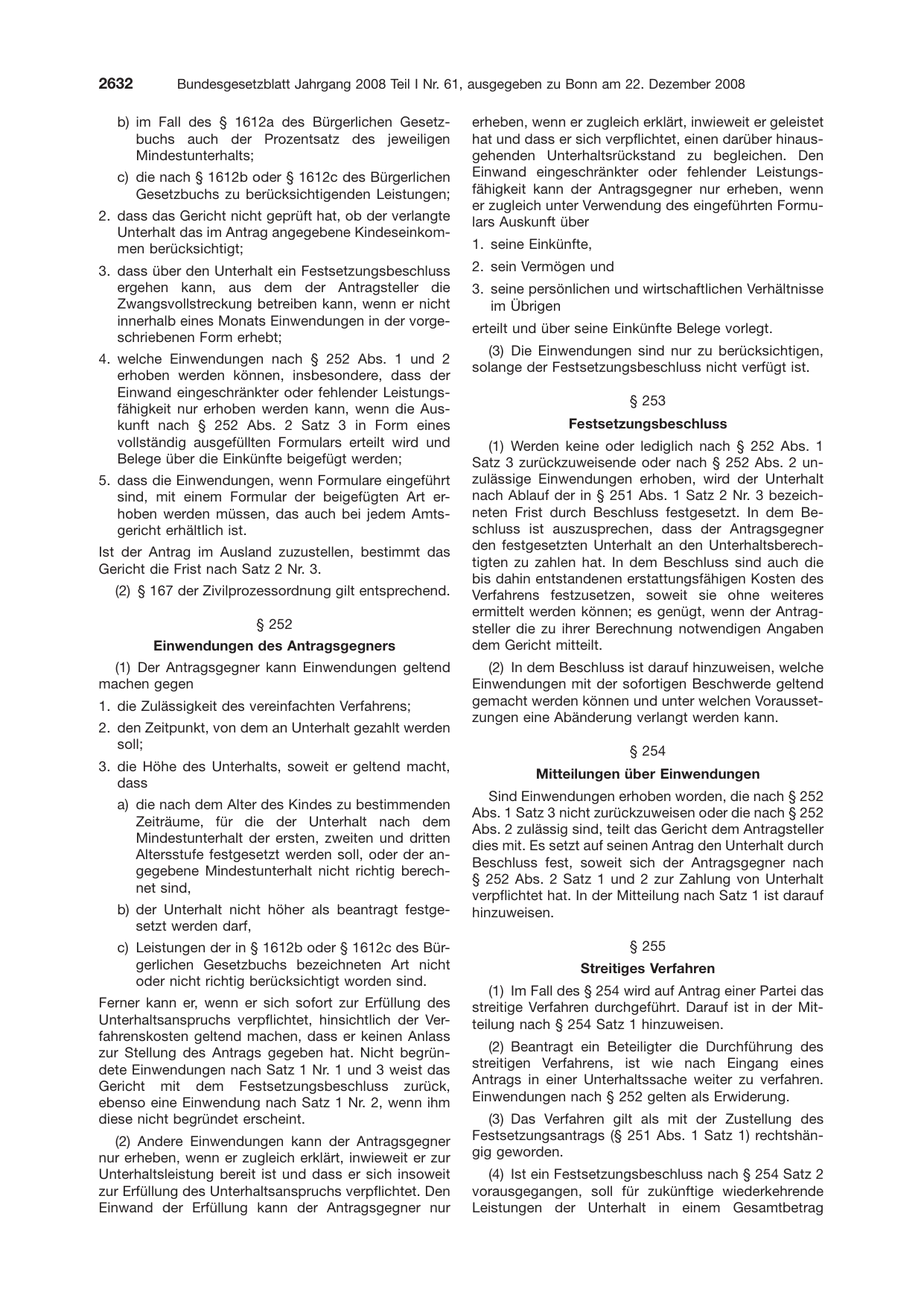 BGBl. 2008, Seite 2632 — Originalseite als Abbildung