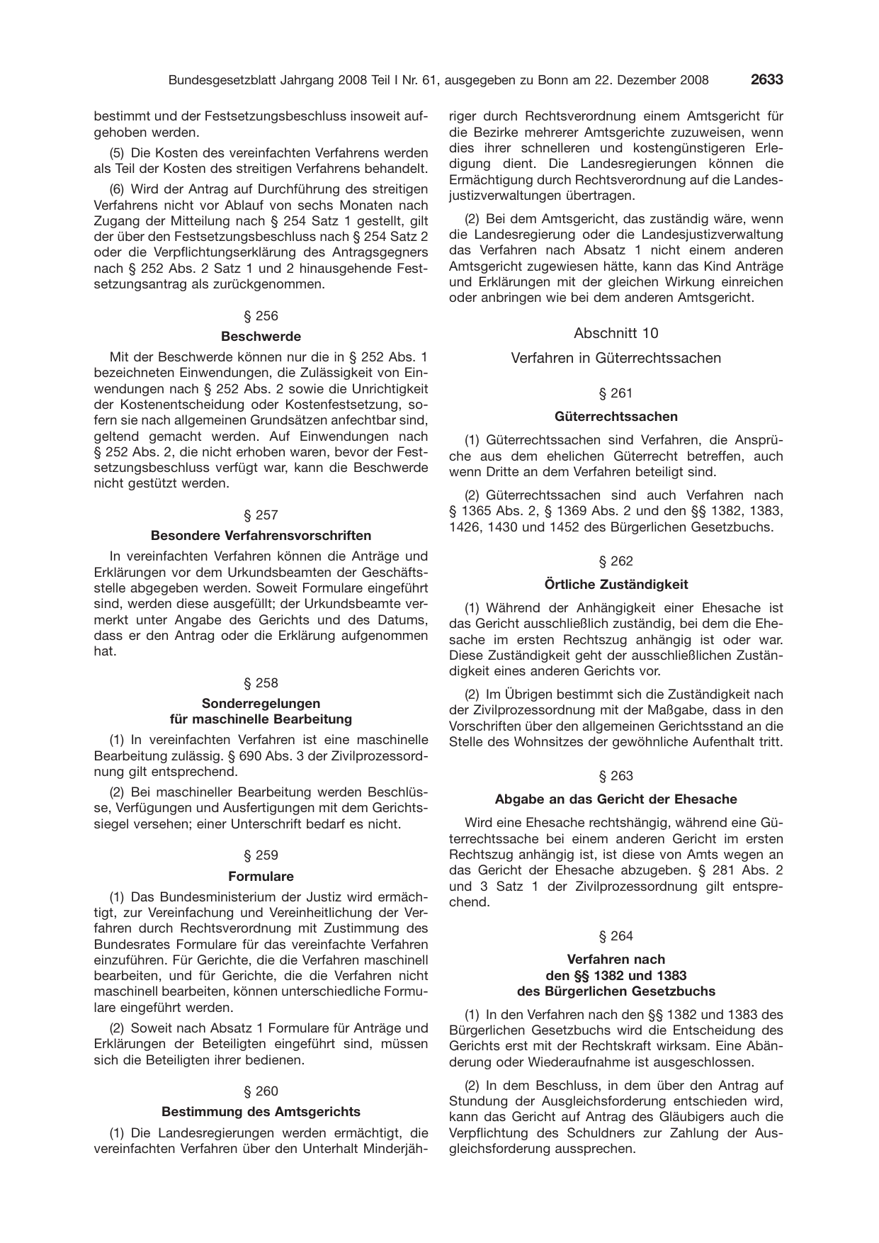 BGBl. 2008, Seite 2633 — Originalseite als Abbildung