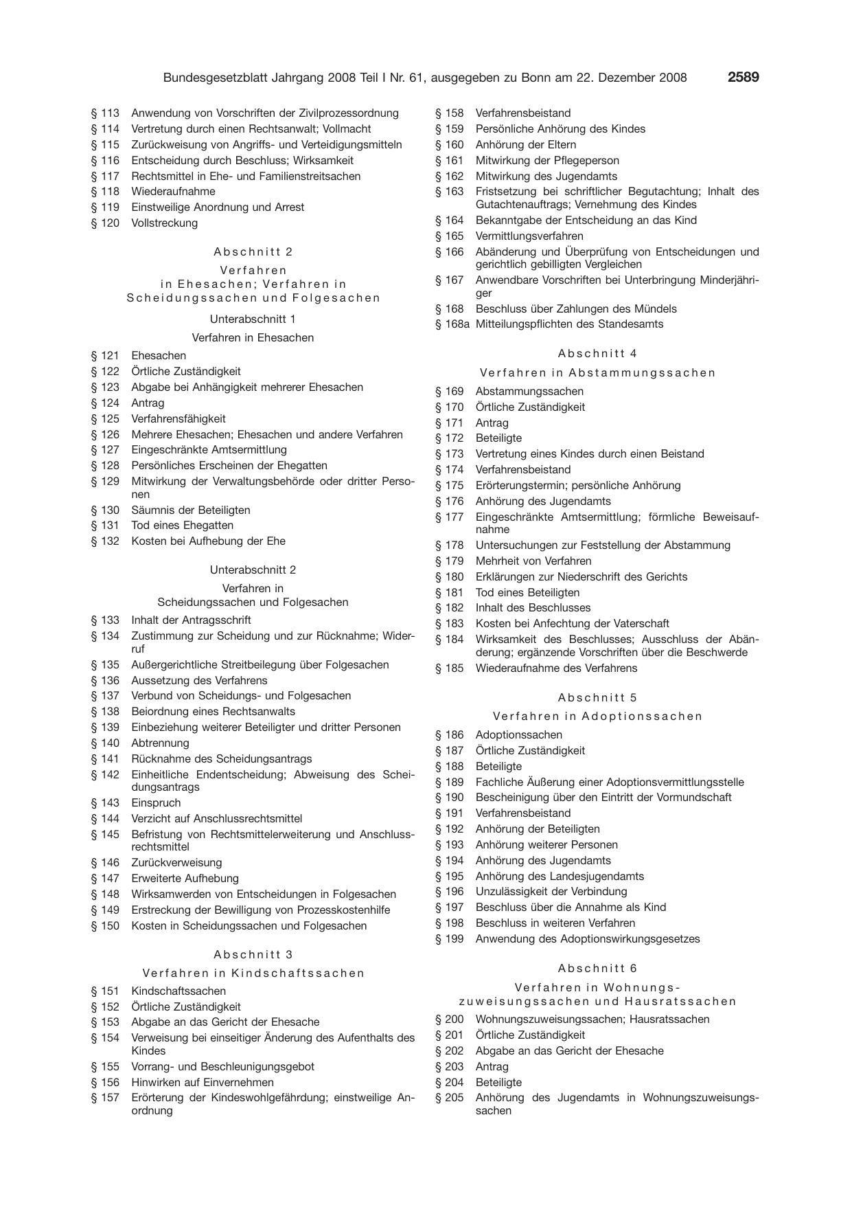 BGBl. 2008, Seite 2589 — Originalseite als Abbildung