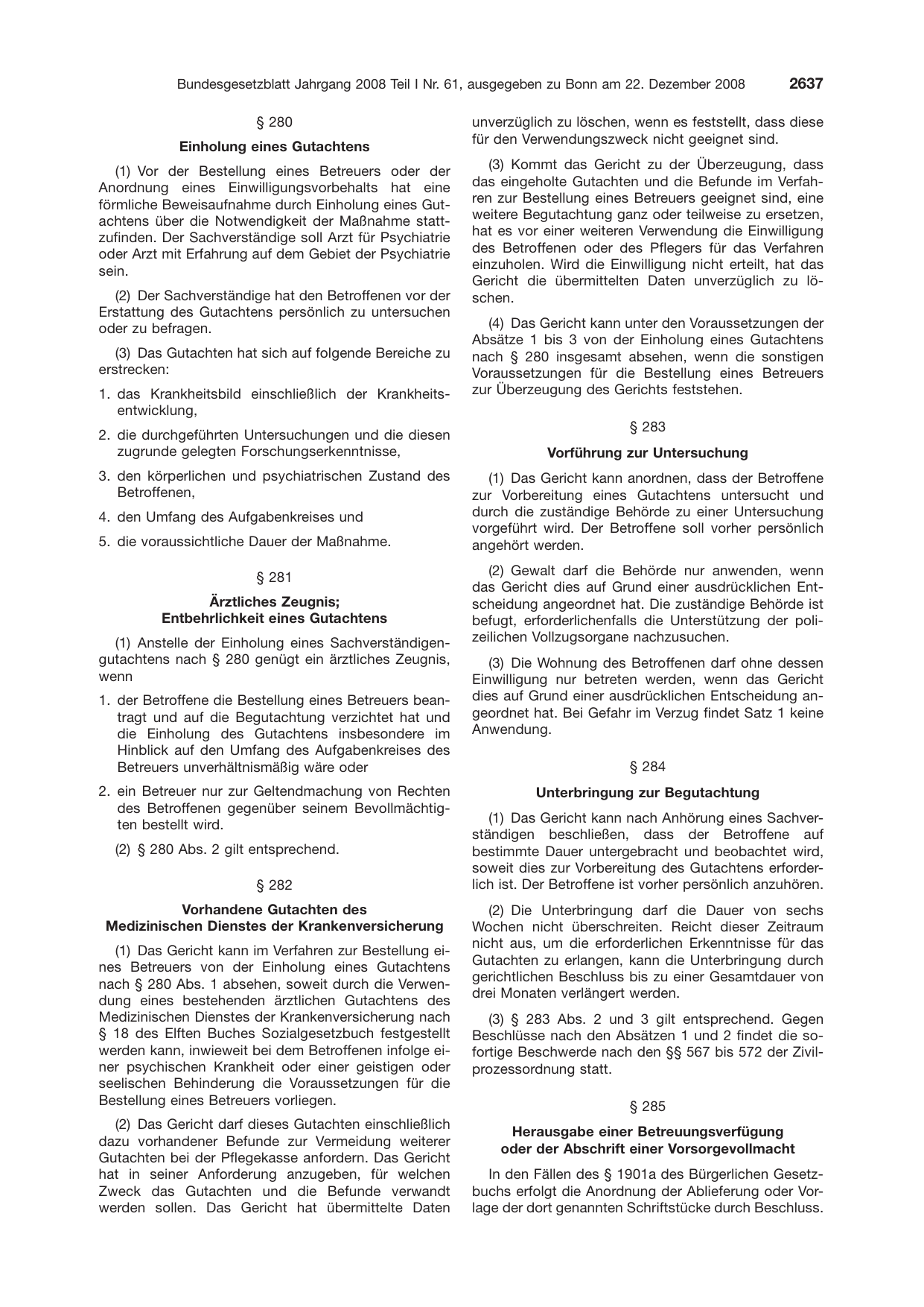 BGBl. 2008, Seite 2637 — Originalseite als Abbildung